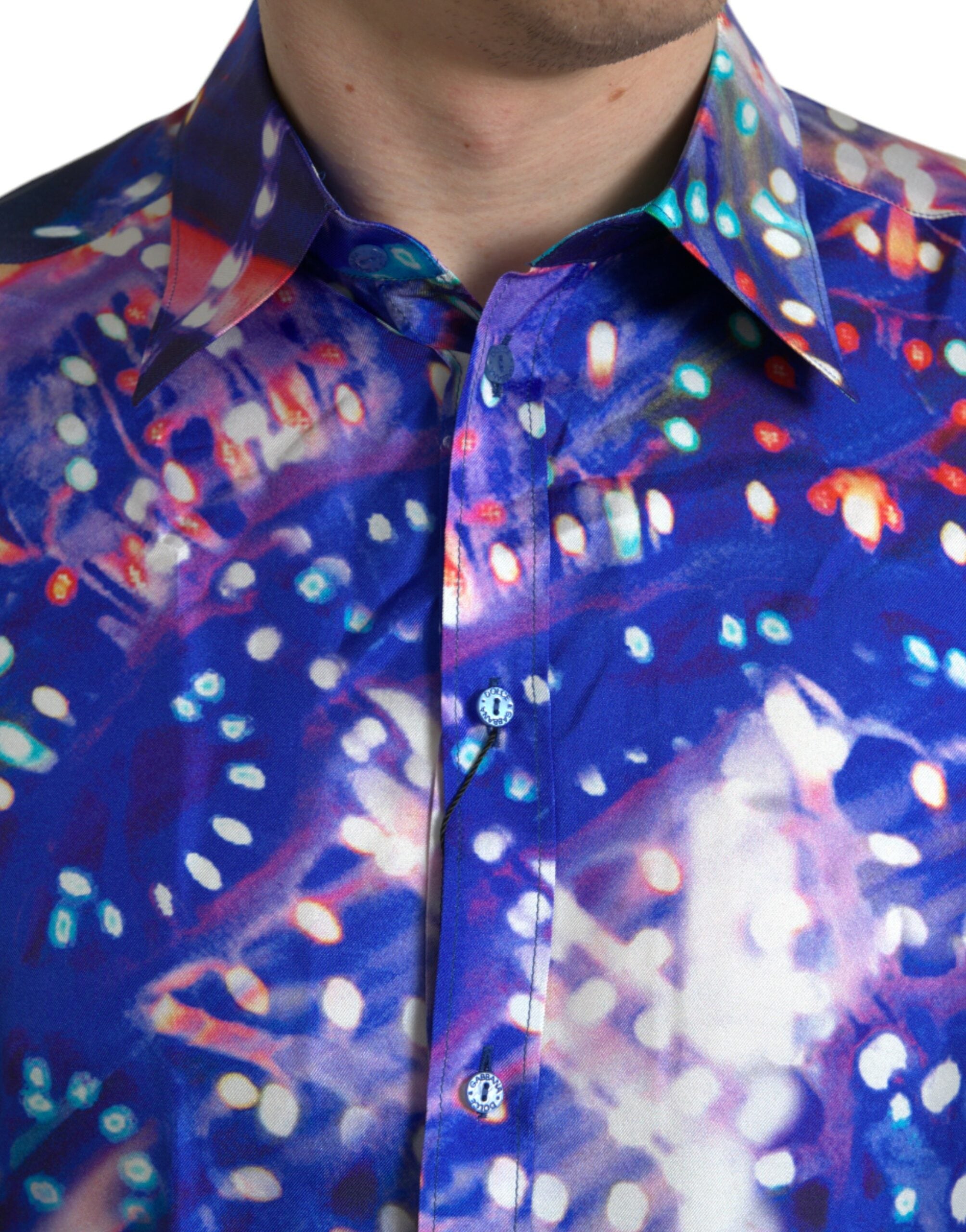 Dolce & Gabbana Purple Luminarie Silk Slim MARTINI Shirt -   -  Dolce & Gabbana.
