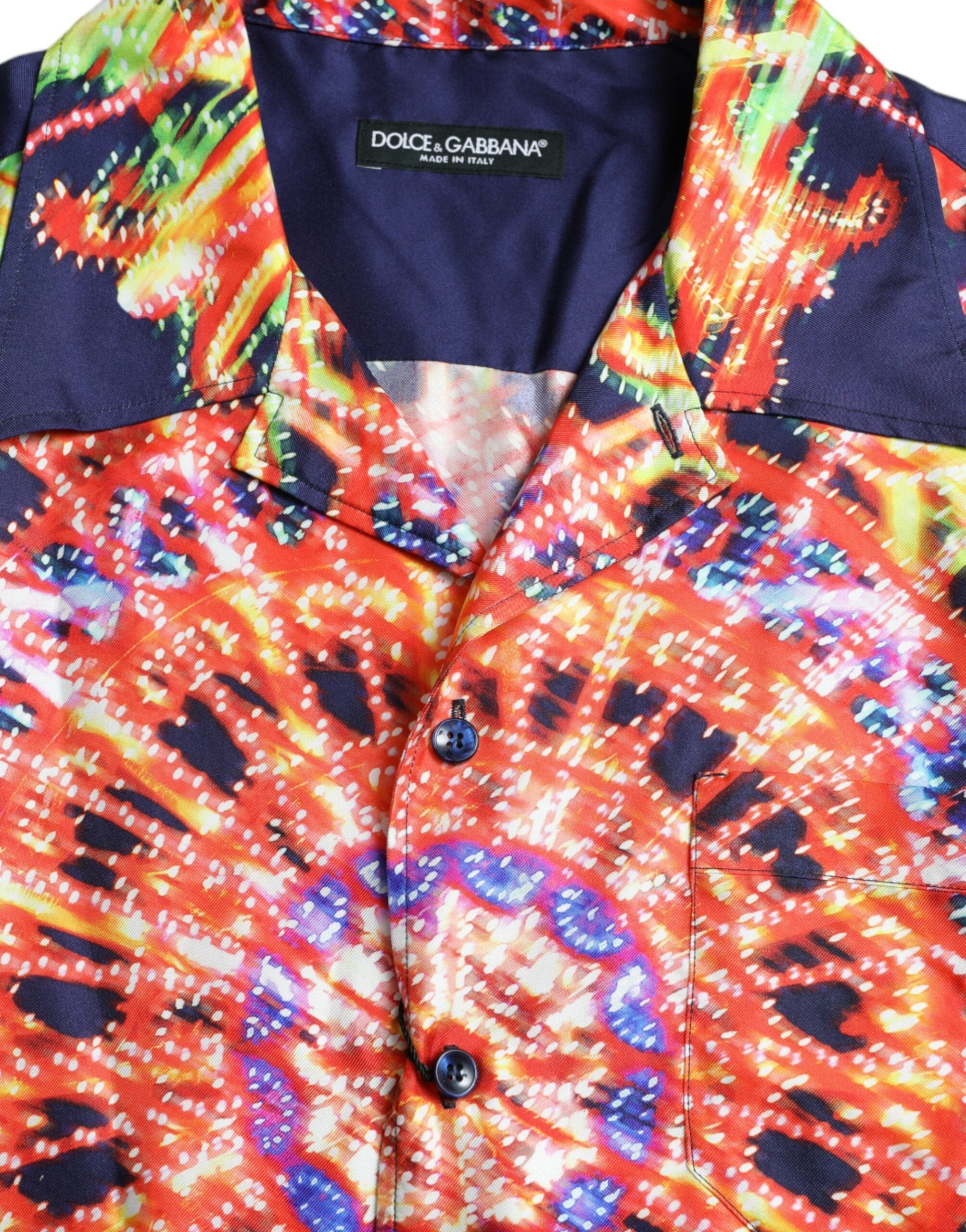 Dolce & Gabbana Multicolor Luminarie Silk Casual Shirt -   -  Dolce & Gabbana.