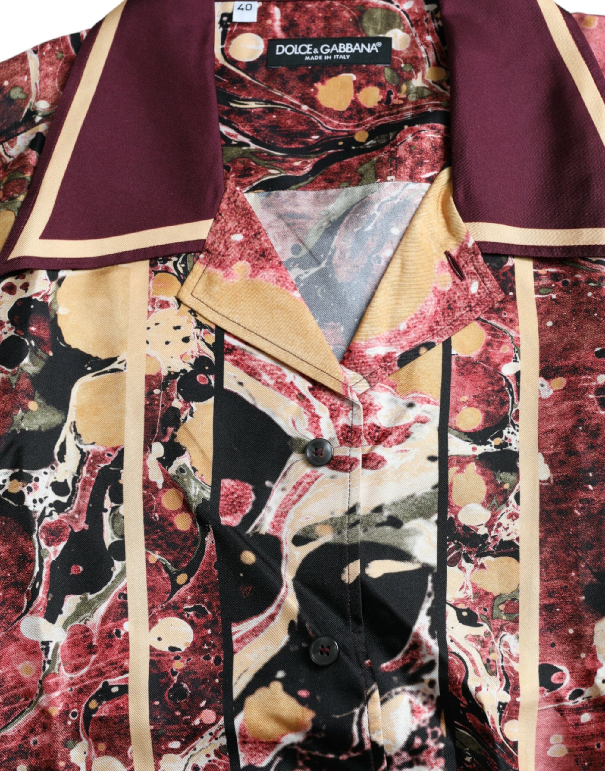 Dolce & Gabbana Multicolor Button Down Silk Shirt -   -  Dolce & Gabbana.