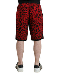 Dolce & Gabbana Red Leopard Print Viscose Bermuda Shorts -   -  Dolce & Gabbana.