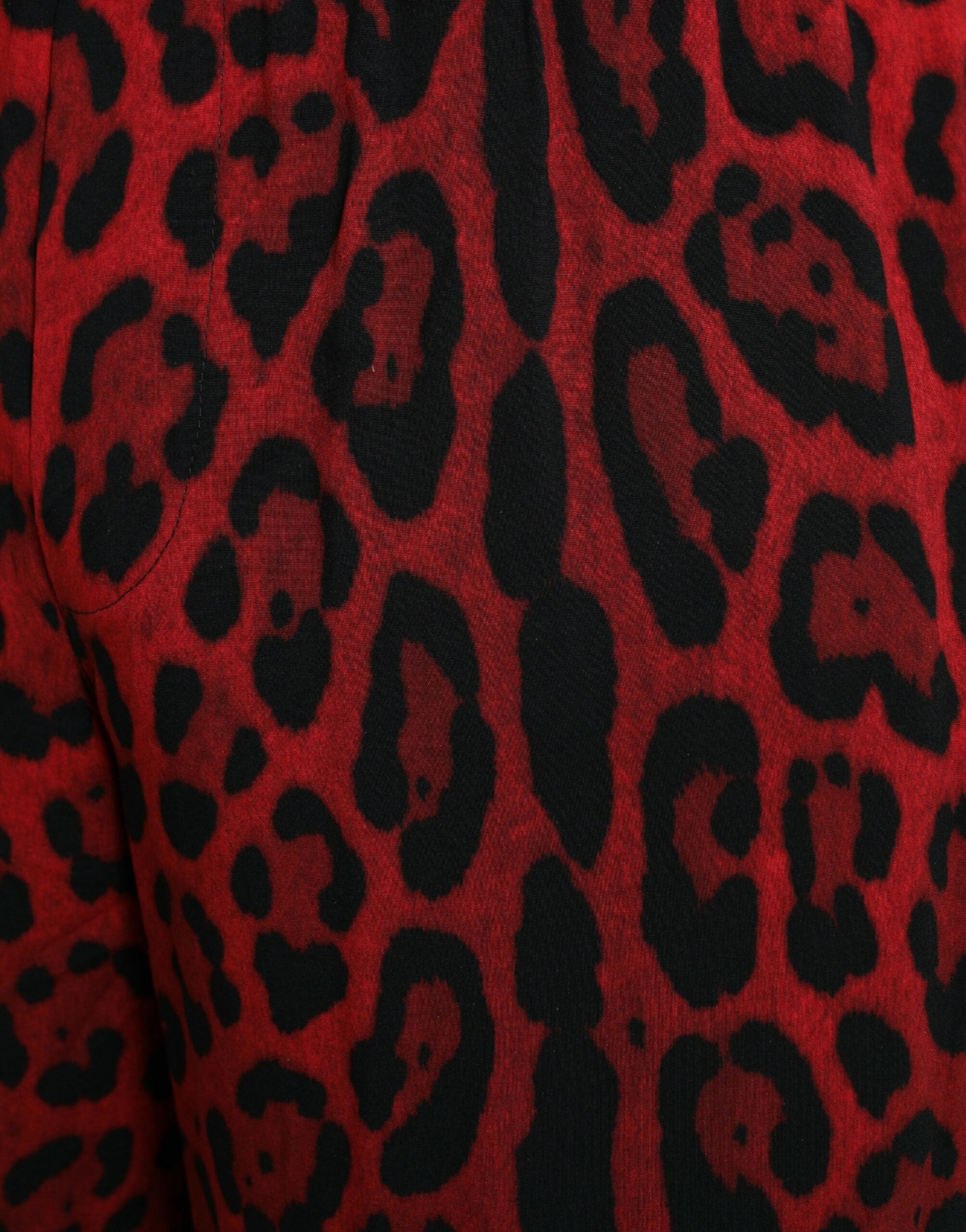 Dolce & Gabbana Red Leopard Print Viscose Bermuda Shorts -   -  Dolce & Gabbana.