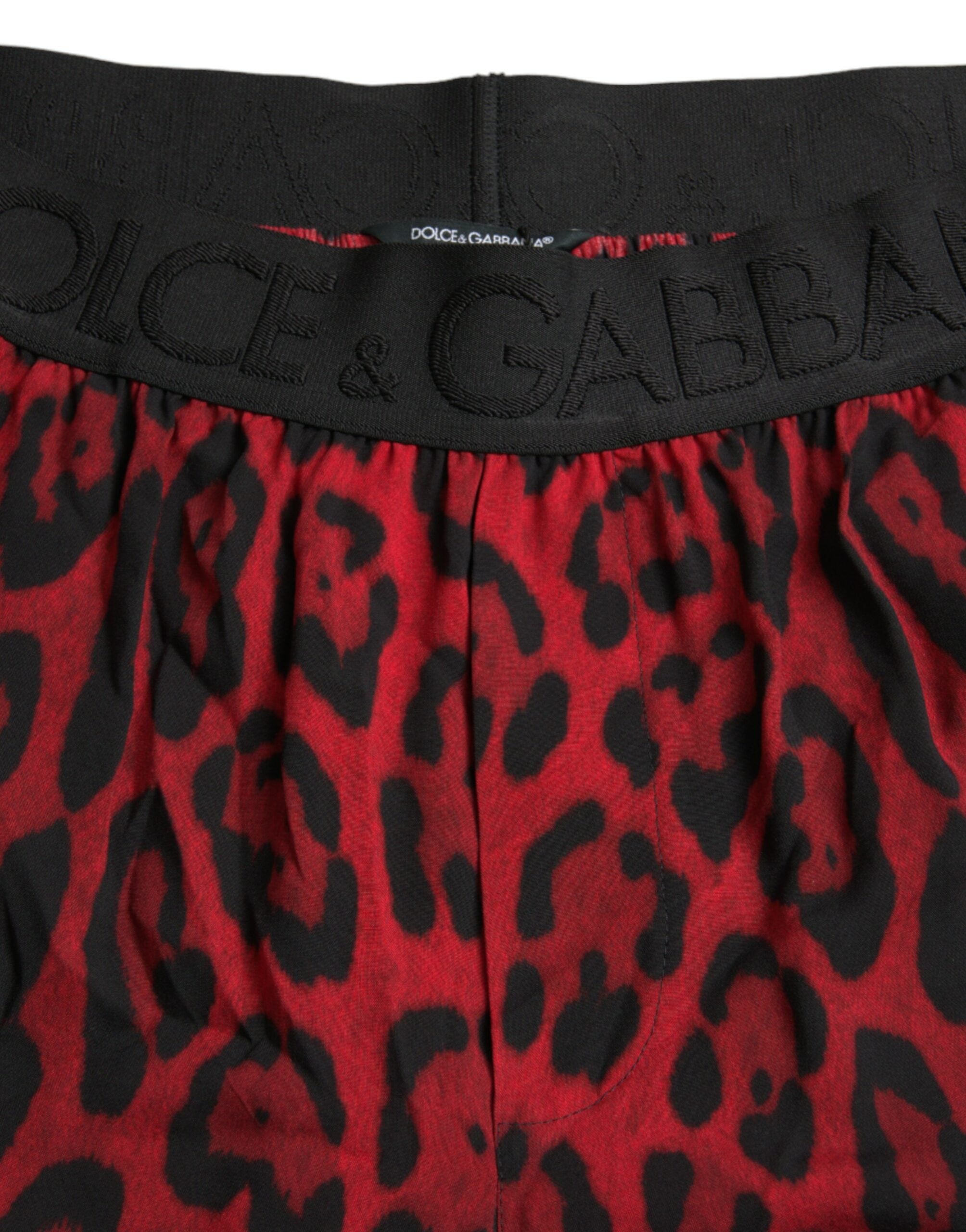 Dolce & Gabbana Red Leopard Print Viscose Bermuda Shorts -   -  Dolce & Gabbana.