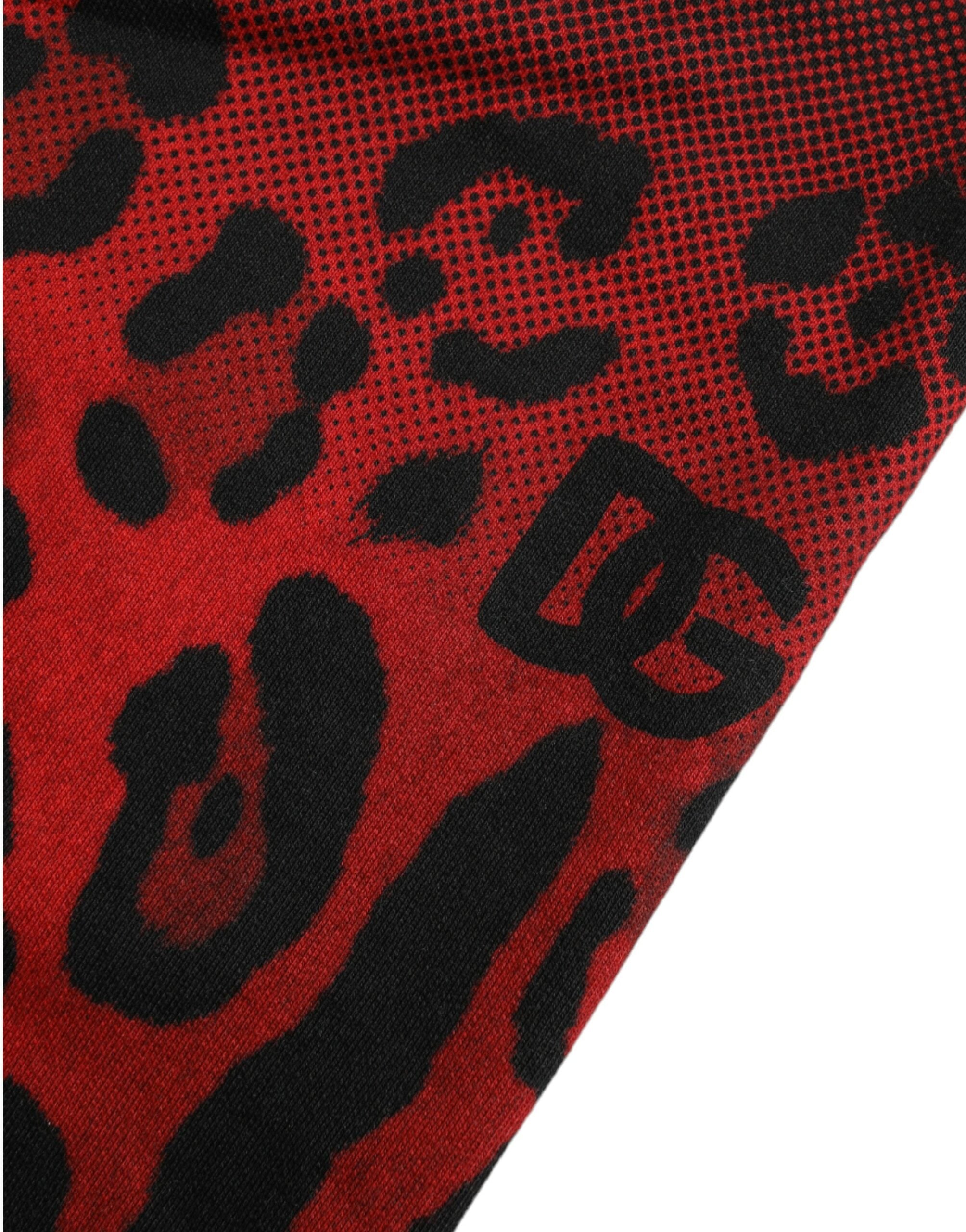Dolce & Gabbana Red Leopard Print Cotton Bermuda Shorts -   -  Dolce & Gabbana.