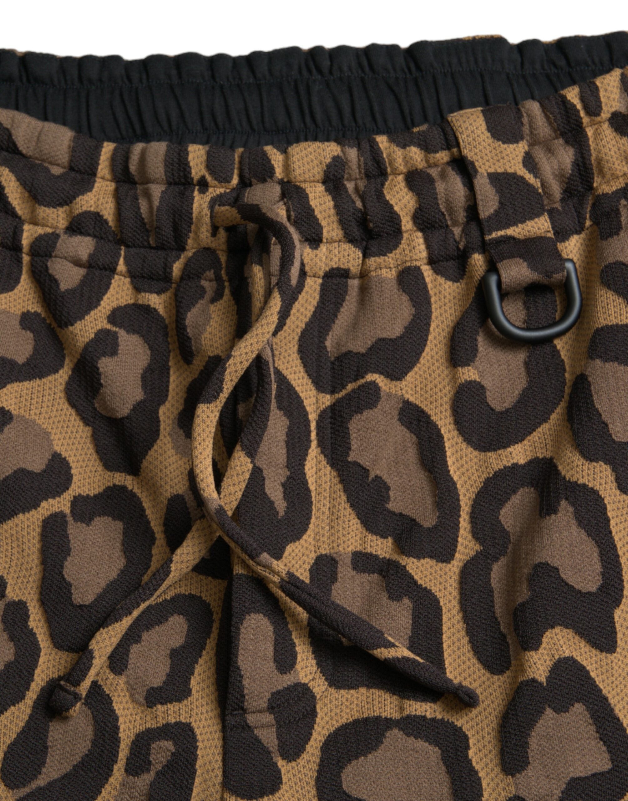 Dolce & Gabbana Brown Leopard Print Polyester Jogger Pants -   -  Dolce & Gabbana.