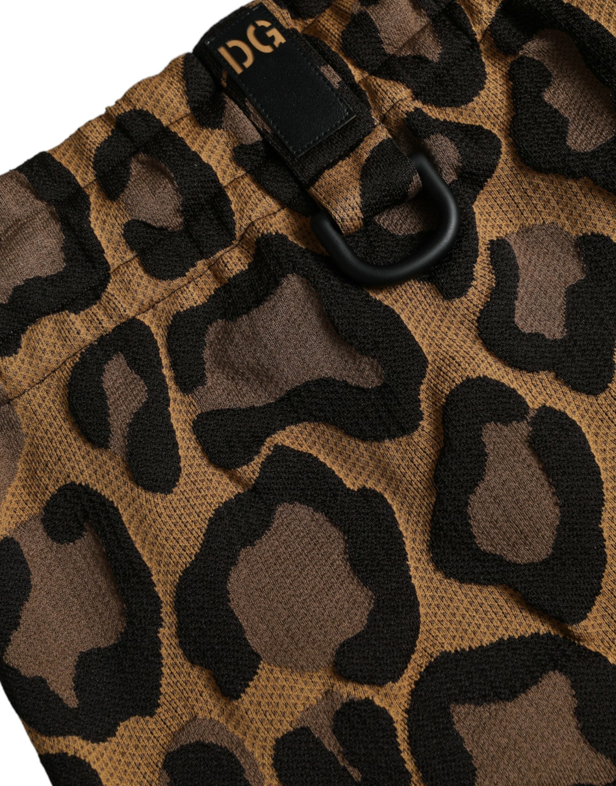 Dolce & Gabbana Brown Leopard Print Polyester Jogger Pants -   -  Dolce & Gabbana.