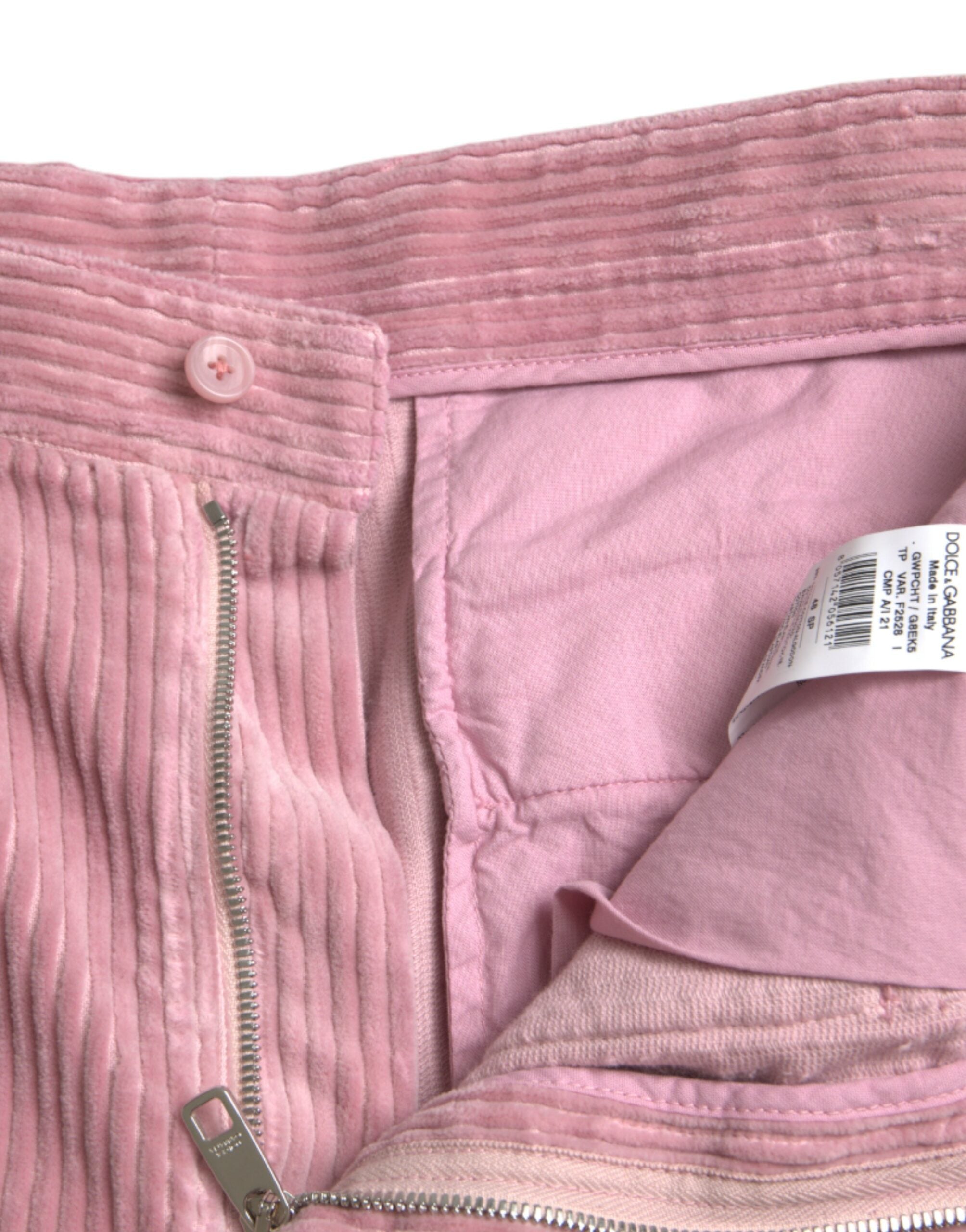 Dolce & Gabbana Pink Corduroy Cotton Stretch Skinny Cargo Jeans -   -  Dolce & Gabbana.