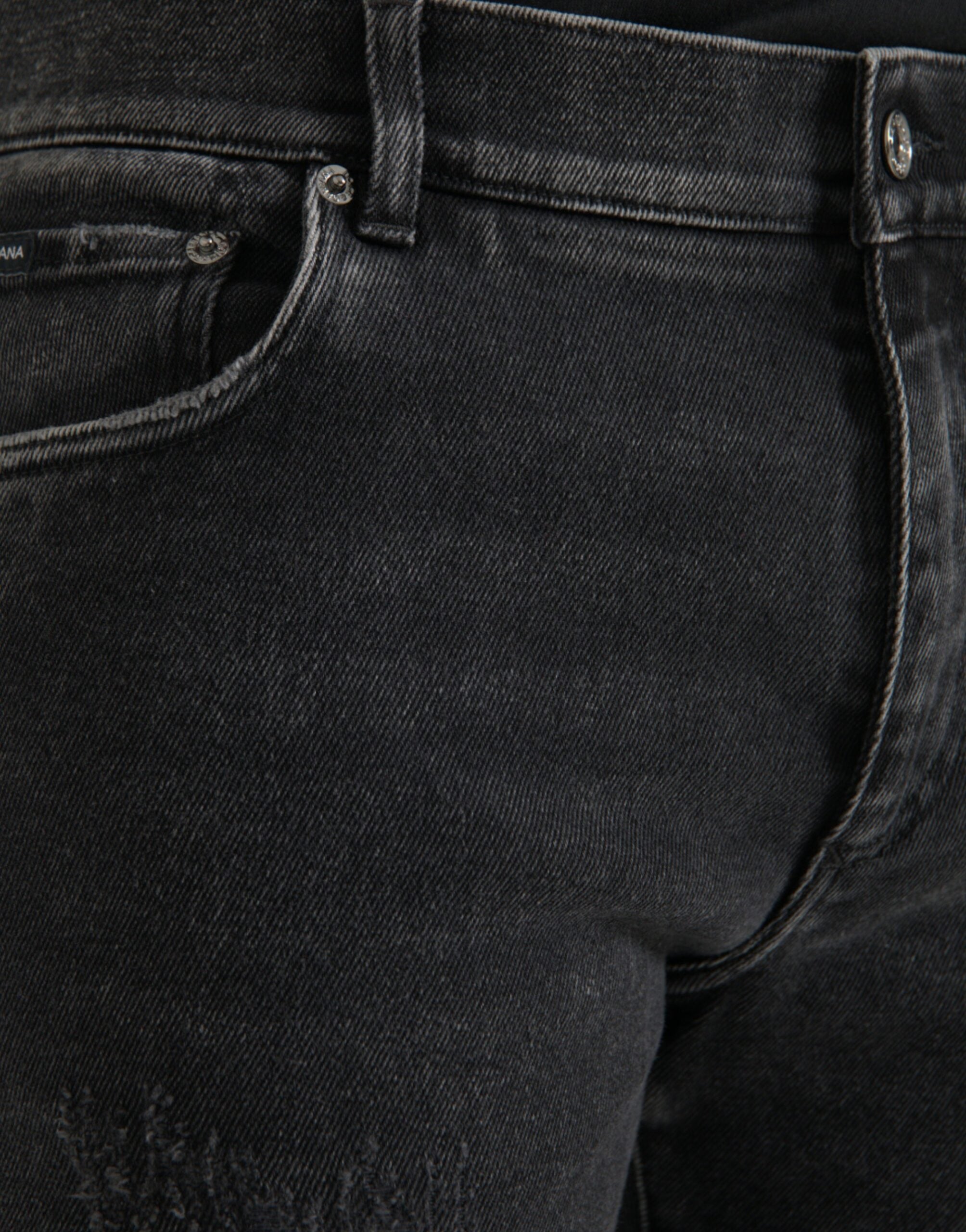 Dolce & Gabbana Gray Cotton Stretch Skinny Denim Logo Jeans -   -  Dolce & Gabbana.