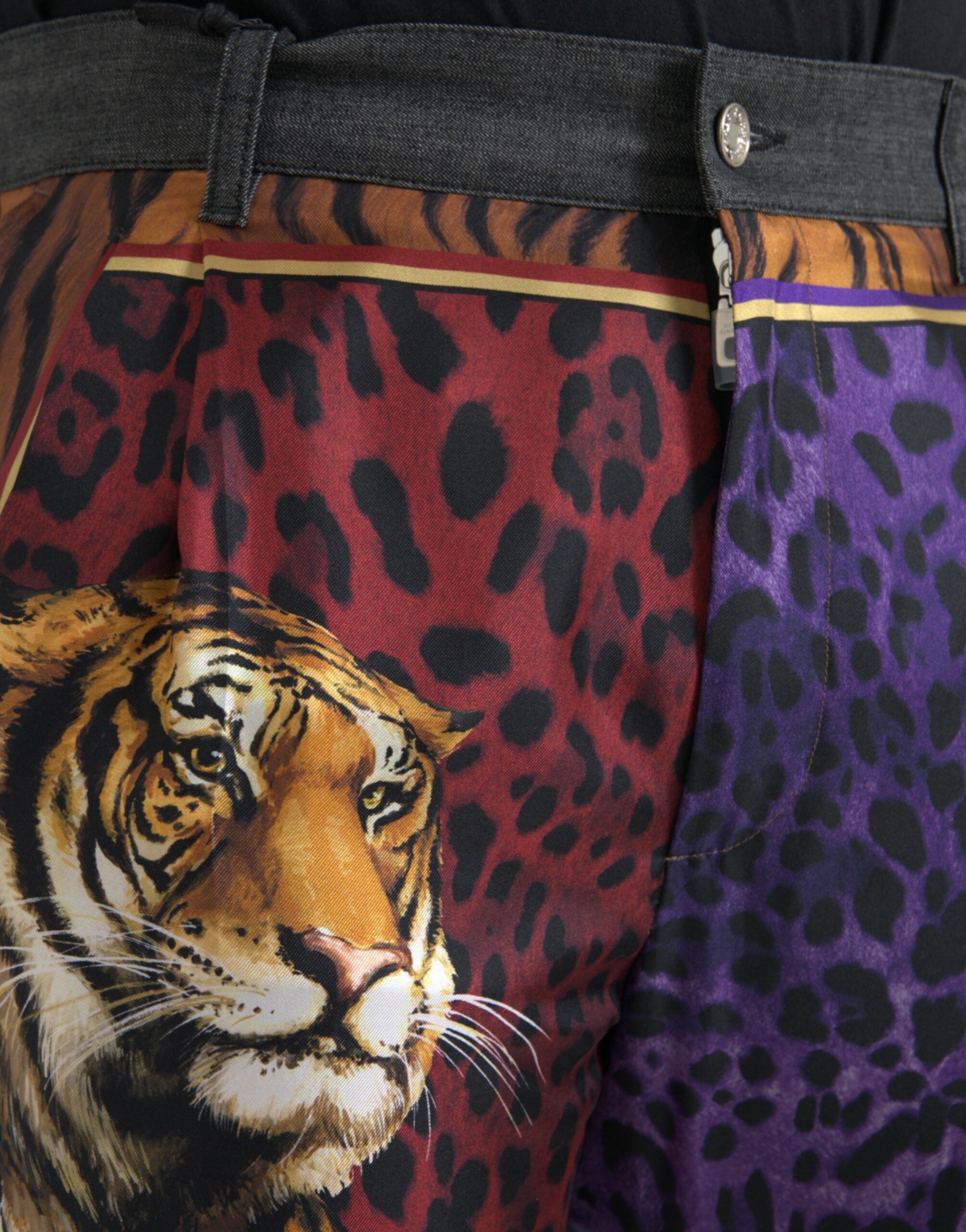 Dolce & Gabbana Multicolor Tiger Leopard Cotton Loose Tapered Pants -   -  Dolce & Gabbana.