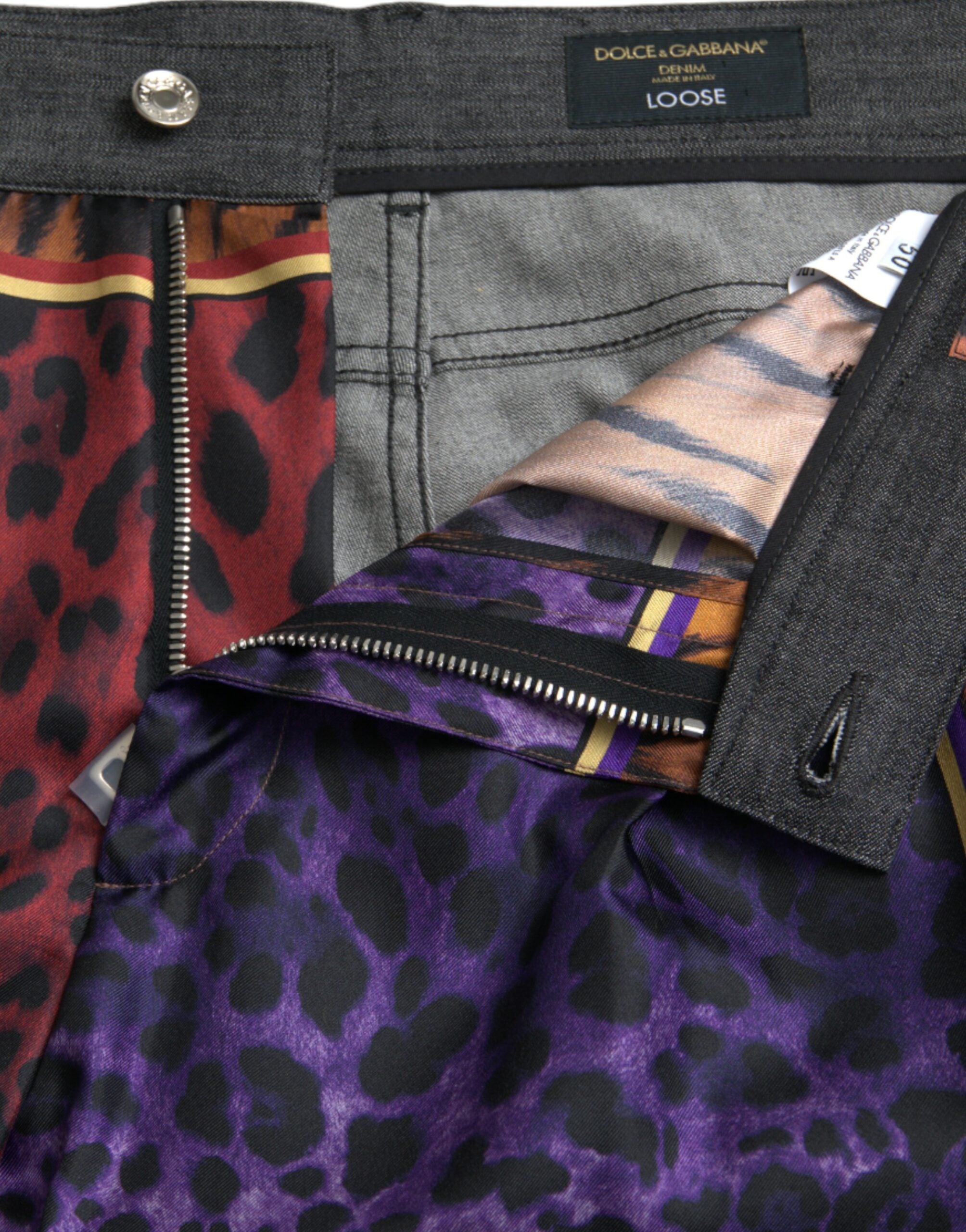 Dolce & Gabbana Multicolor Tiger Leopard Cotton Loose Tapered Pants -   -  Dolce & Gabbana.