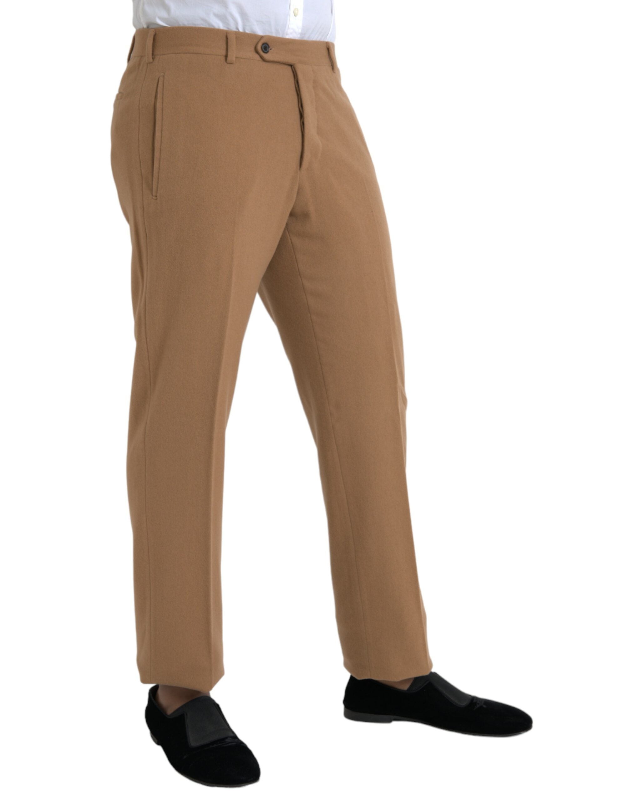 Prada Beige Cashmere Men Straight Fit Dress Pants -   -  Prada.