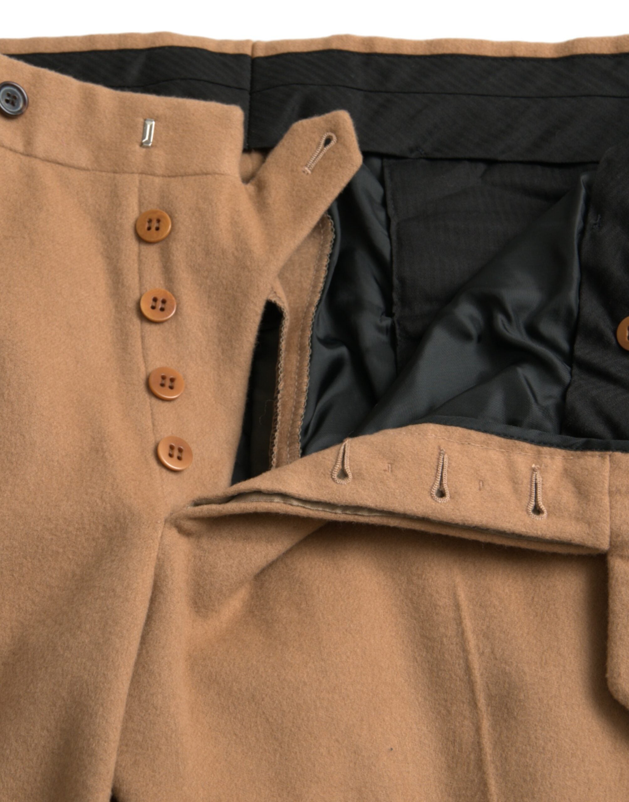 Prada Beige Cashmere Men Straight Fit Dress Pants -   -  Prada.