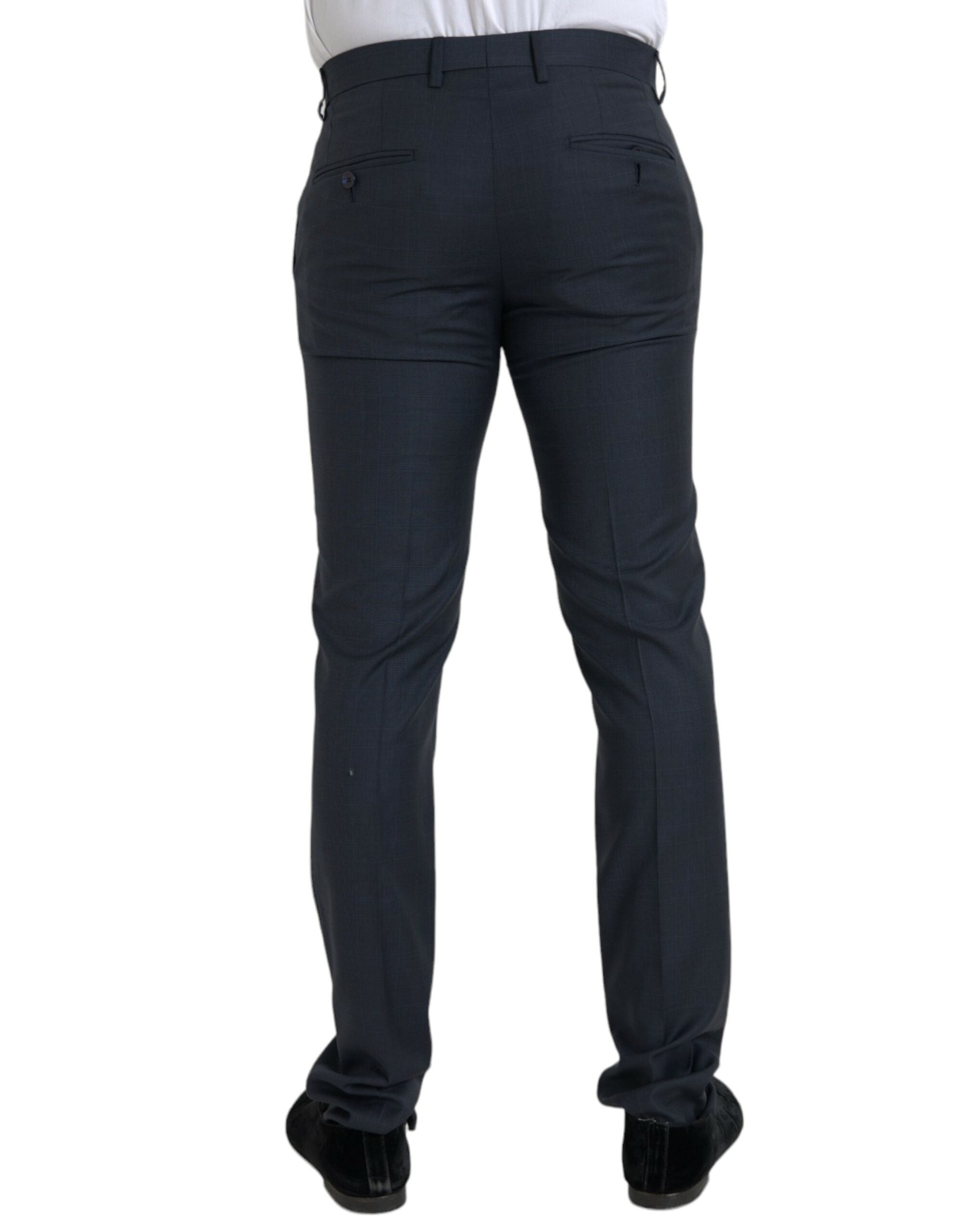 Dolce & Gabbana Blue Wool Men Skinny Dress Pants -   -  Dolce & Gabbana.