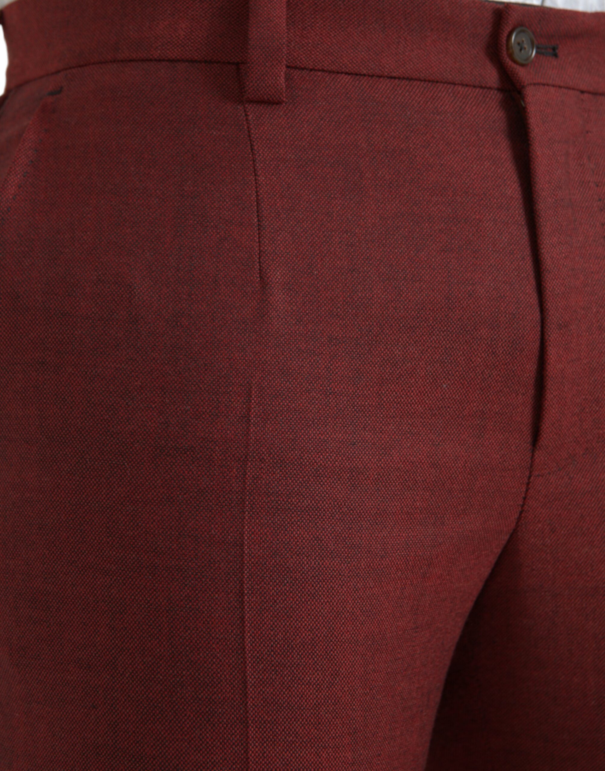Dolce & Gabbana Maroon Wool Men Skinny Dress Pants -   -  Dolce & Gabbana.