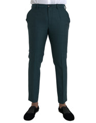 Dolce & Gabbana Green Wool Skinny Slim Dress Pants -   -  Dolce & Gabbana.