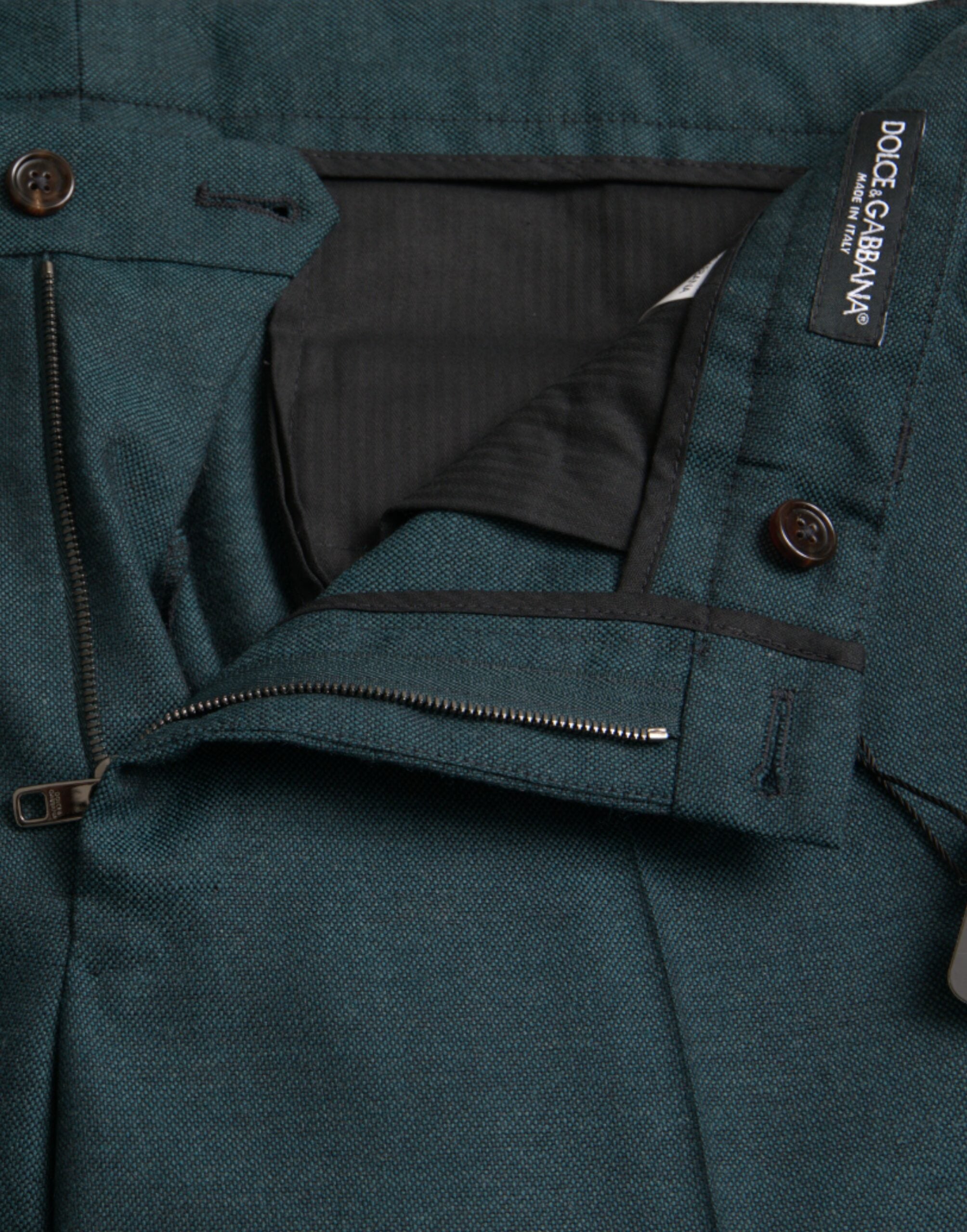 Dolce & Gabbana Green Wool Skinny Slim Dress Pants -   -  Dolce & Gabbana.