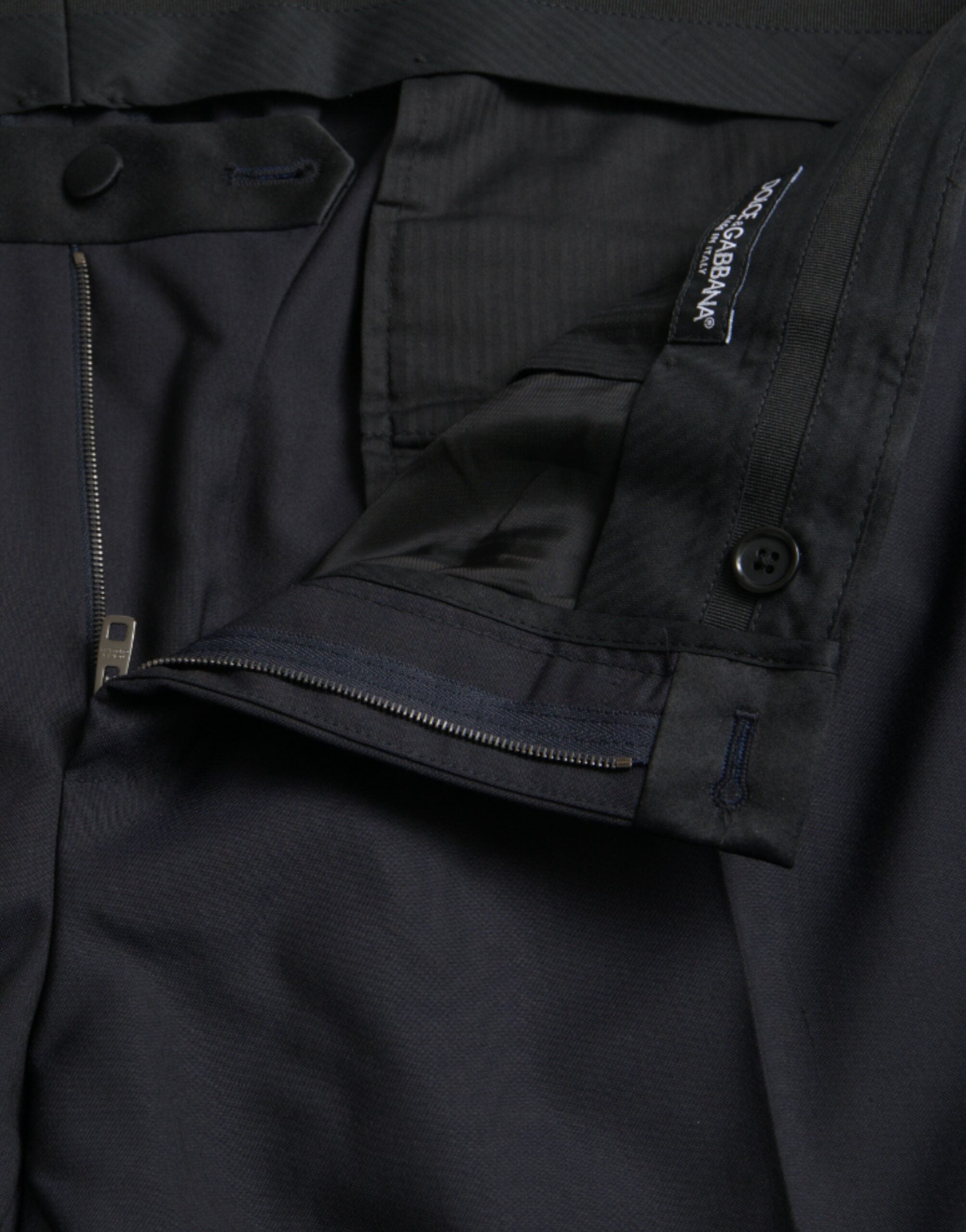 Dolce & Gabbana Blue Wool Men Skinny Dress Pants -   -  Dolce & Gabbana.