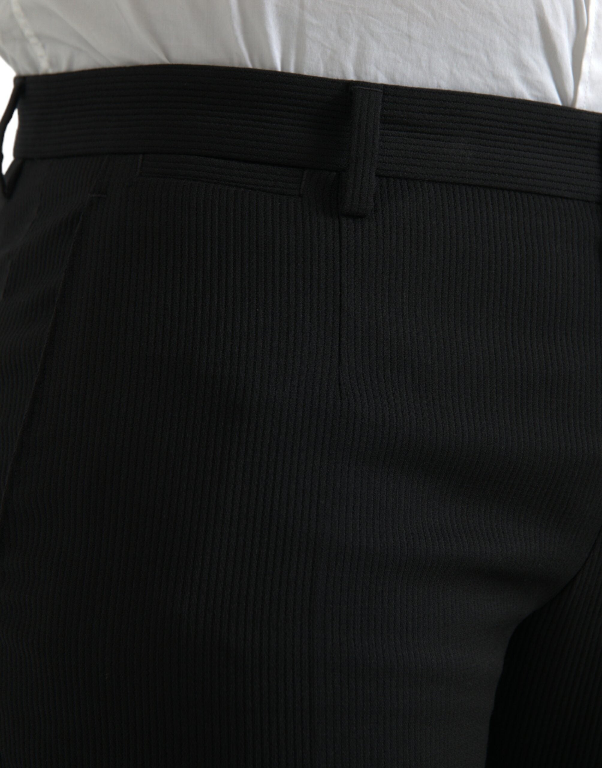 Dolce & Gabbana Black Wool Stretch Men Skinny Pants -   -  Dolce & Gabbana.