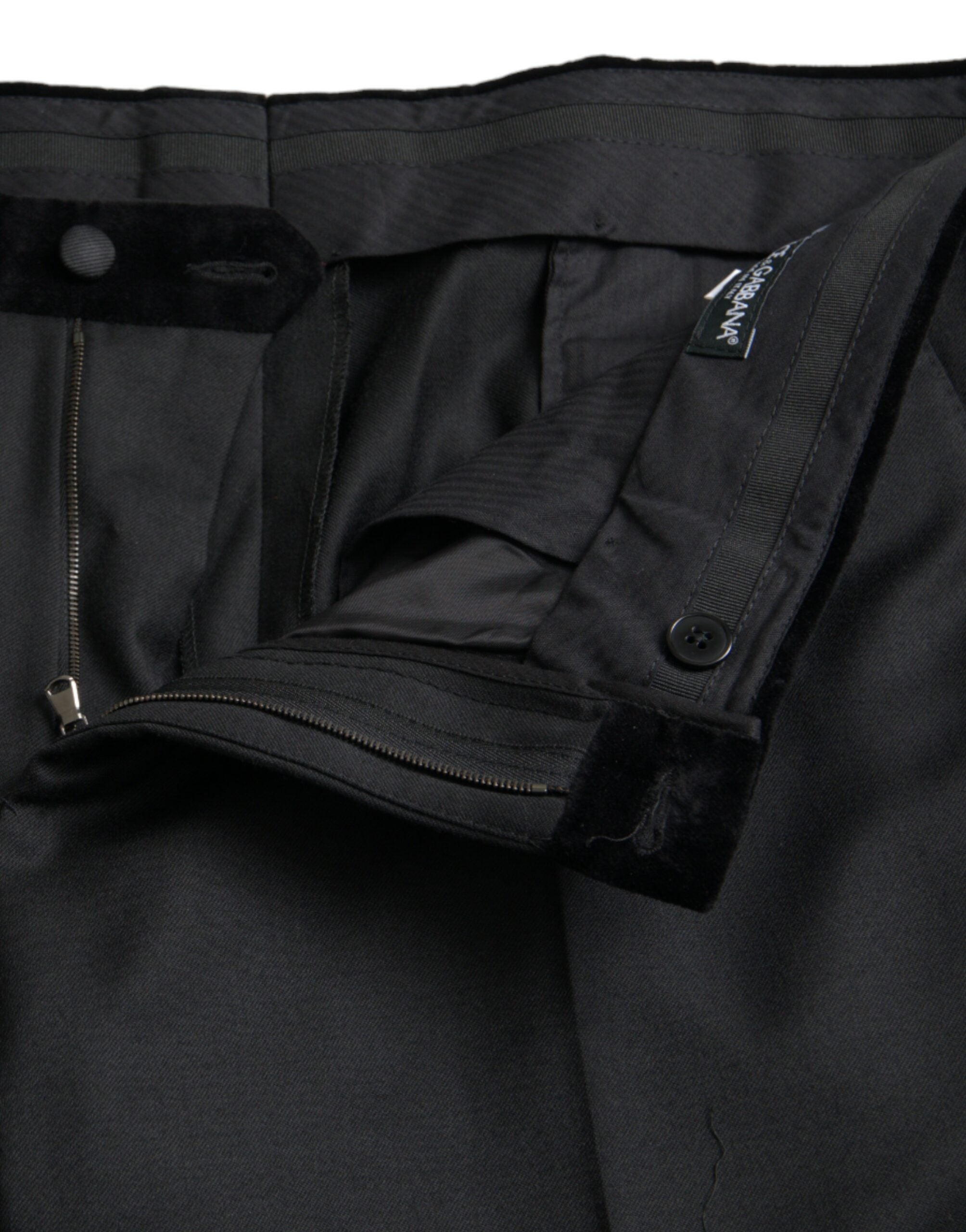 Dolce & Gabbana Black Silk Men Skinny Dress Pants -   -  Dolce & Gabbana.