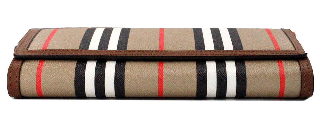 Burberry Hannah Icon Stripe Archive Tan E-Canvas Leather Wallet Crossbody Bag -  Luxury Cross Body Bag for Women -  Burberry.