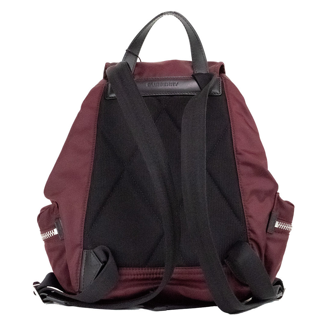 Burberry Medium Burgundy Econyl Nylon Rucksack Drawstring Backpack Bookbag -  Luxury Backpacks for Women -  Burberry.