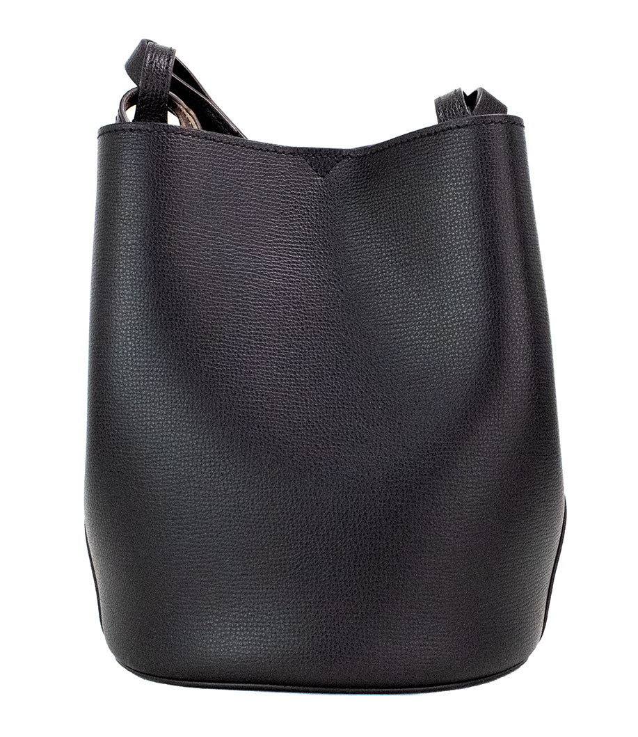 Burberry Lorne Small Black Haymarket Check Pebble Leather Bucket Handbag Purse -  Luxury Cross Body Bag for Women -  Burberry.