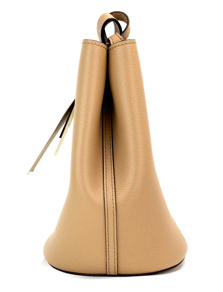 Burberry Lorne Small Camel Haymarket Check Pebble Leather Bucket Handbag Purse -  Luxury Cross Body Bag for Women -  Burberry.