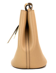Burberry Lorne Small Camel Haymarket Check Pebble Leather Bucket Handbag Purse -  Luxury Cross Body Bag for Women -  Burberry.