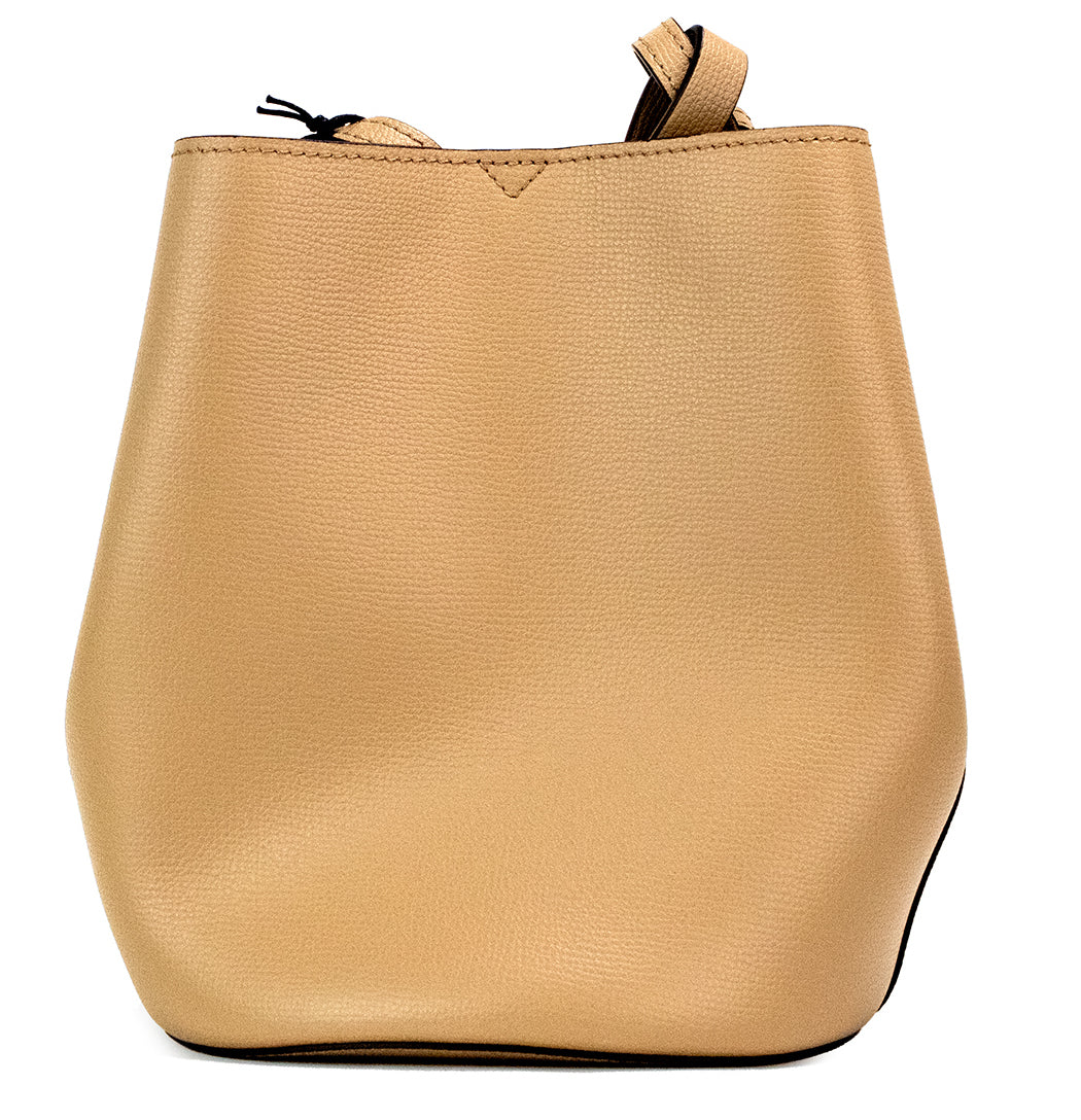 Burberry Lorne Small Camel Haymarket Check Pebble Leather Bucket Handbag Purse -  Luxury Cross Body Bag for Women -  Burberry.
