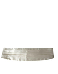 Dolce & Gabbana White Men Wide Waist Silk Belt Cummerbund -  Men´s Cummerbund -  Dolce & Gabbana.