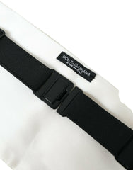 Dolce & Gabbana White Men Wide Waist Silk Belt Cummerbund -  Men´s Cummerbund -  Dolce & Gabbana.