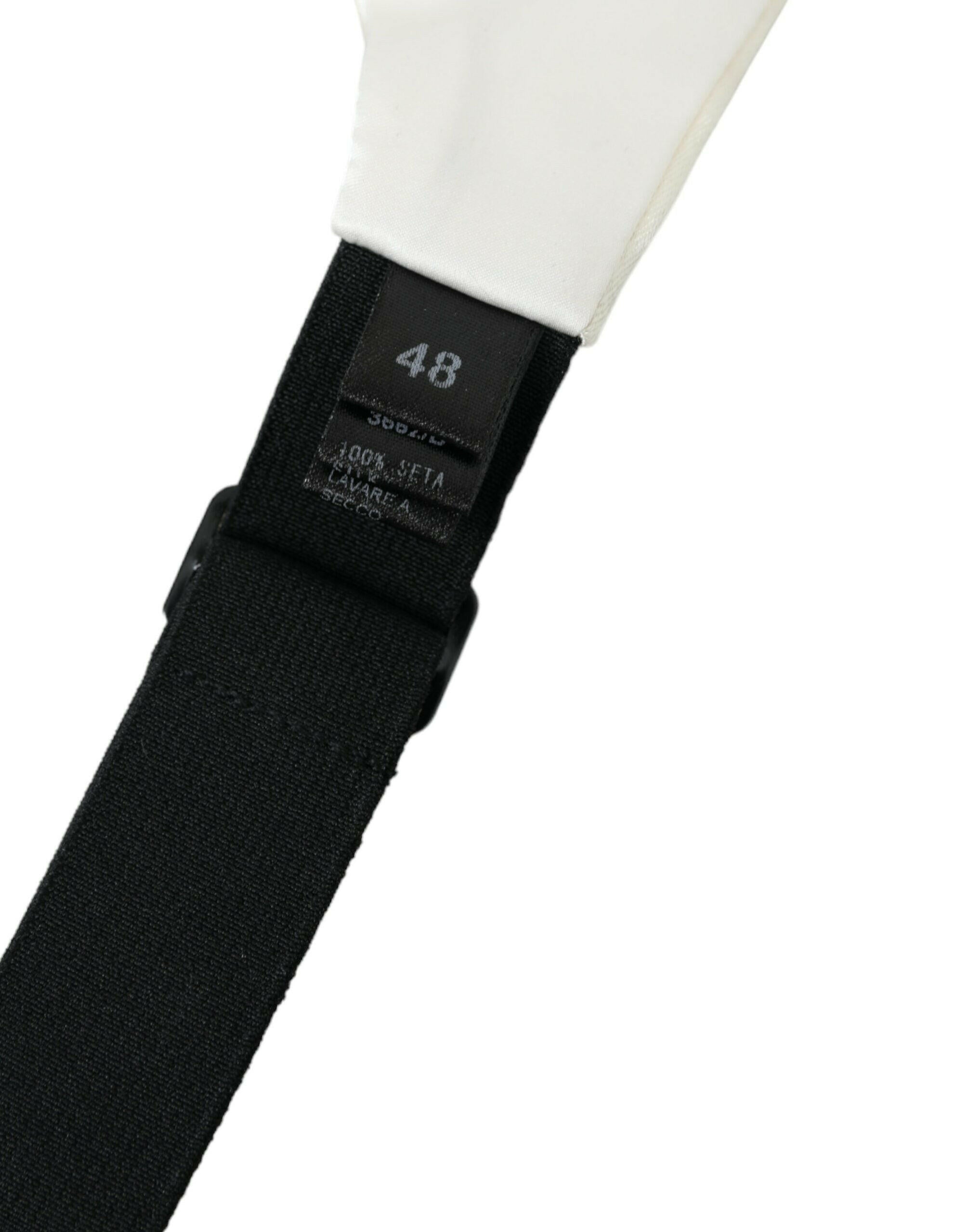 Dolce & Gabbana White Men Wide Waist Silk Belt Cummerbund -  Men´s Cummerbund -  Dolce & Gabbana.
