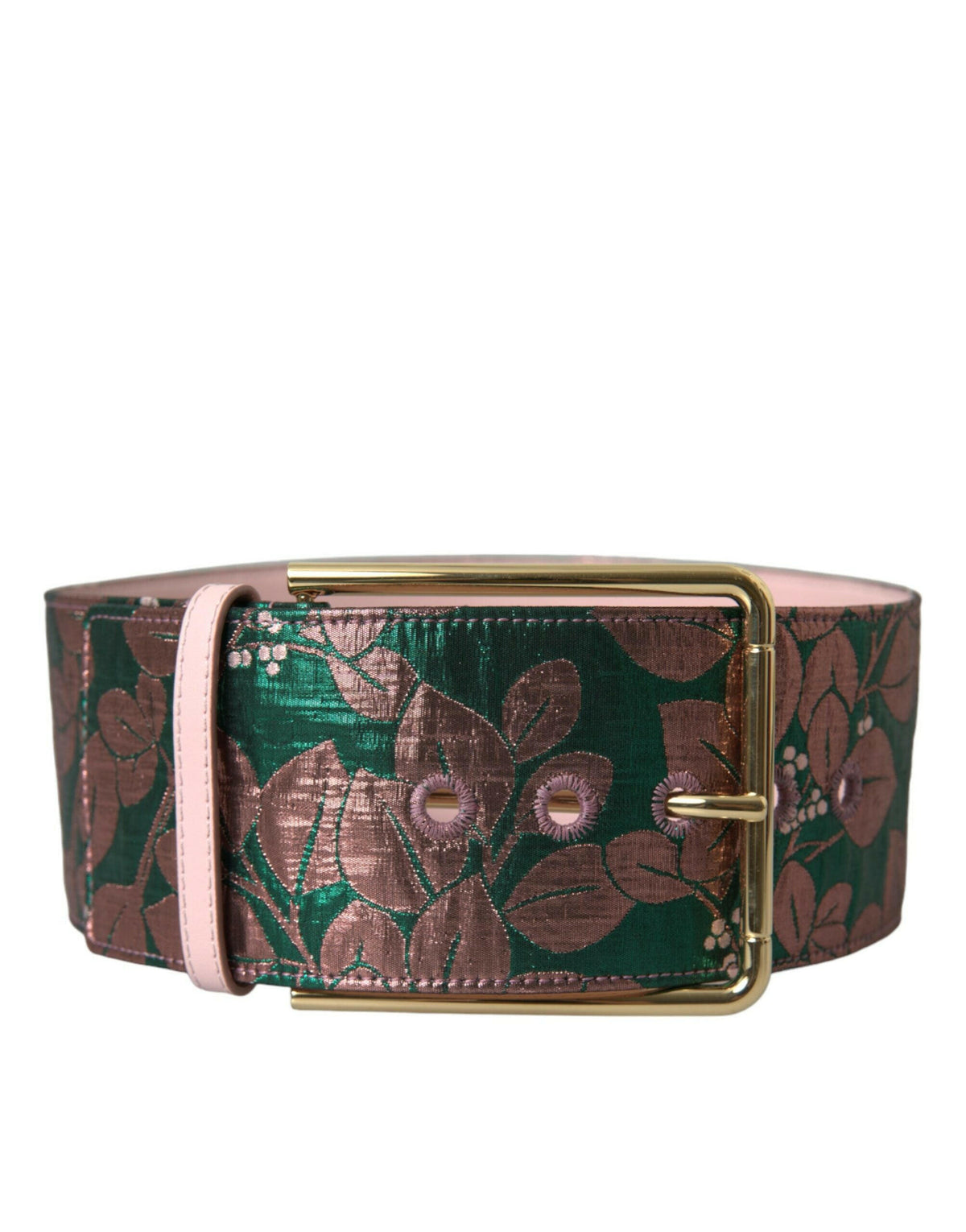 Dolce & Gabbana Multicolor Floral Jacquard Lurex Gold Buckle Belt -   -  Dolce & Gabbana.