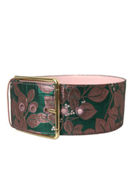 Dolce & Gabbana Multicolor Floral Jacquard Lurex Gold Buckle Belt -   -  Dolce & Gabbana.