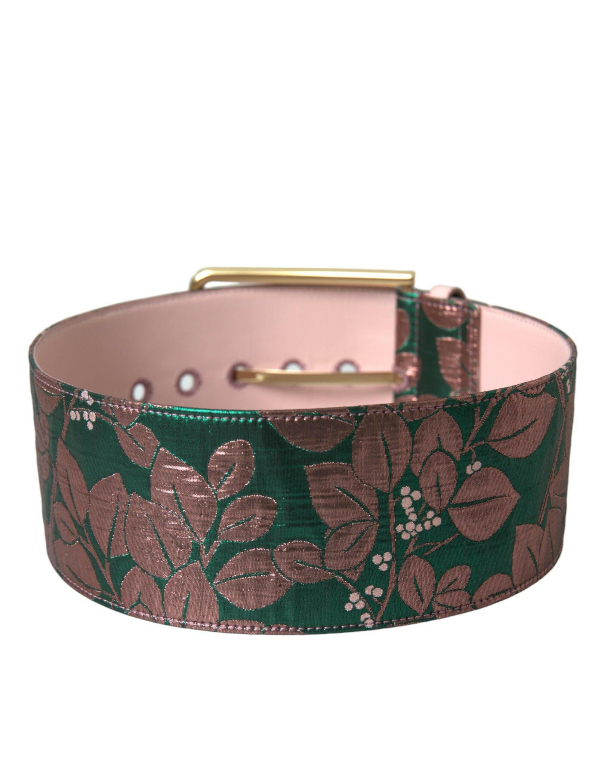 Dolce & Gabbana Multicolor Floral Jacquard Lurex Gold Buckle Belt -   -  Dolce & Gabbana.