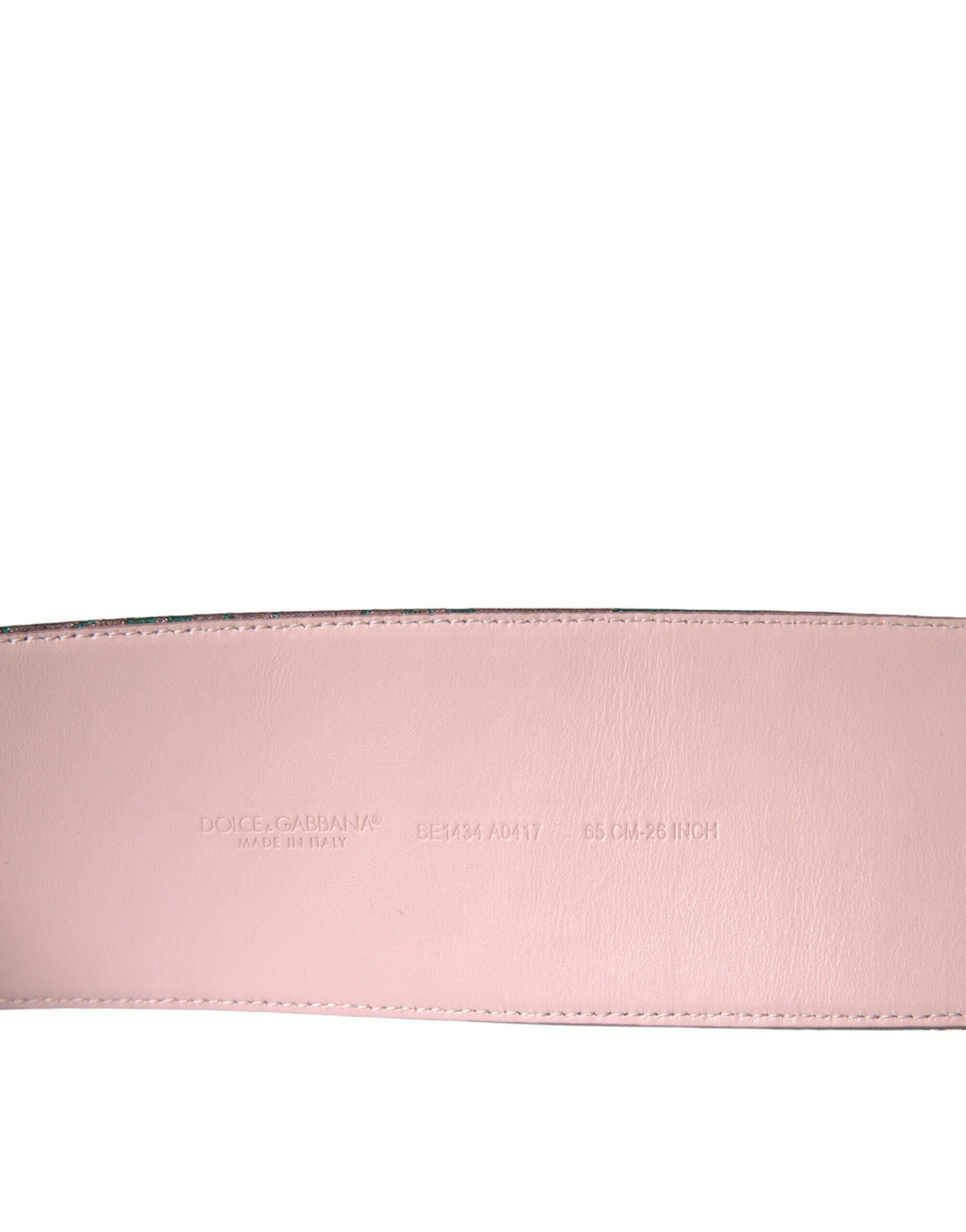 Dolce & Gabbana Multicolor Floral Jacquard Lurex Gold Buckle Belt -   -  Dolce & Gabbana.
