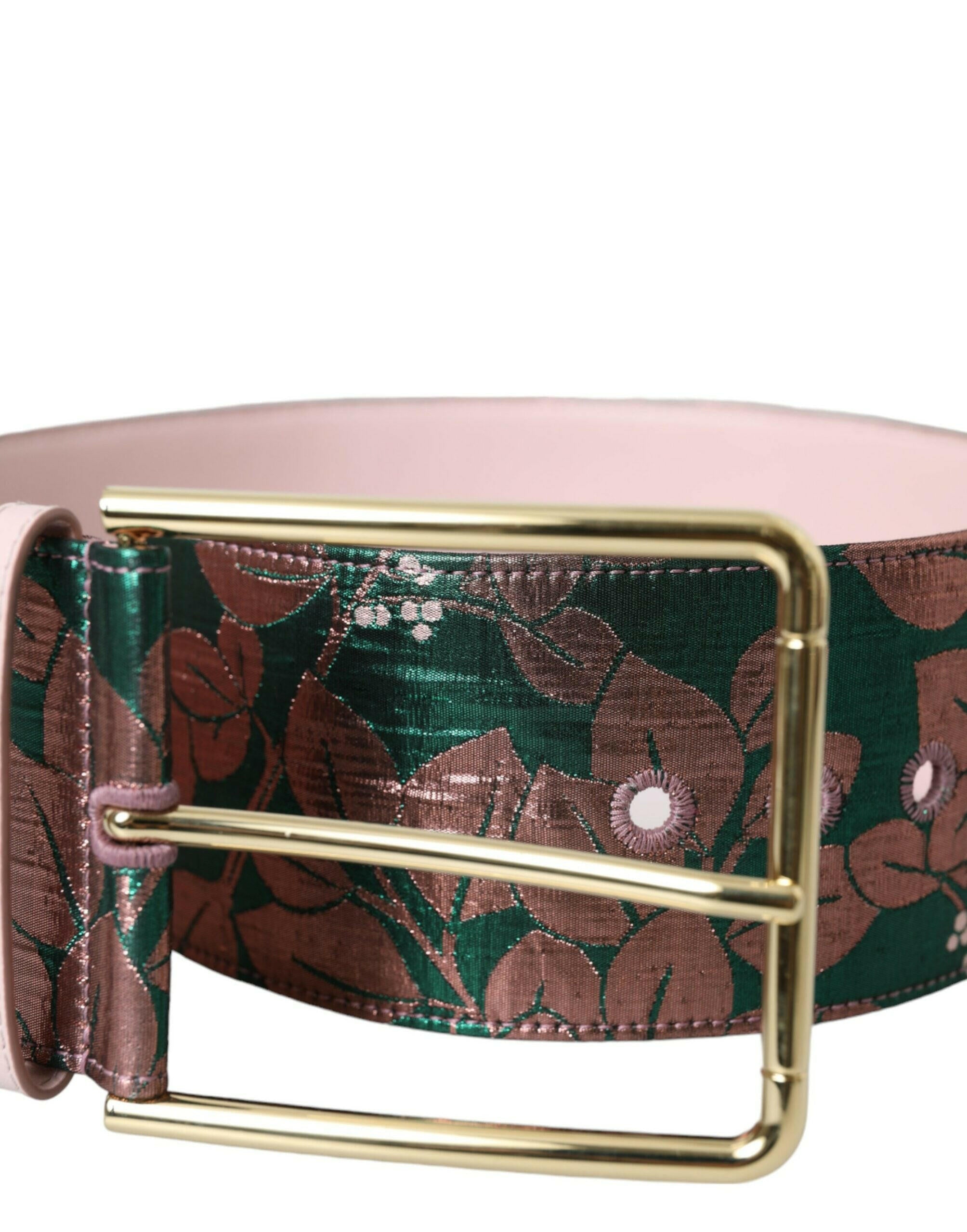 Dolce & Gabbana Multicolor Floral Jacquard Lurex Gold Buckle Belt -   -  Dolce & Gabbana.
