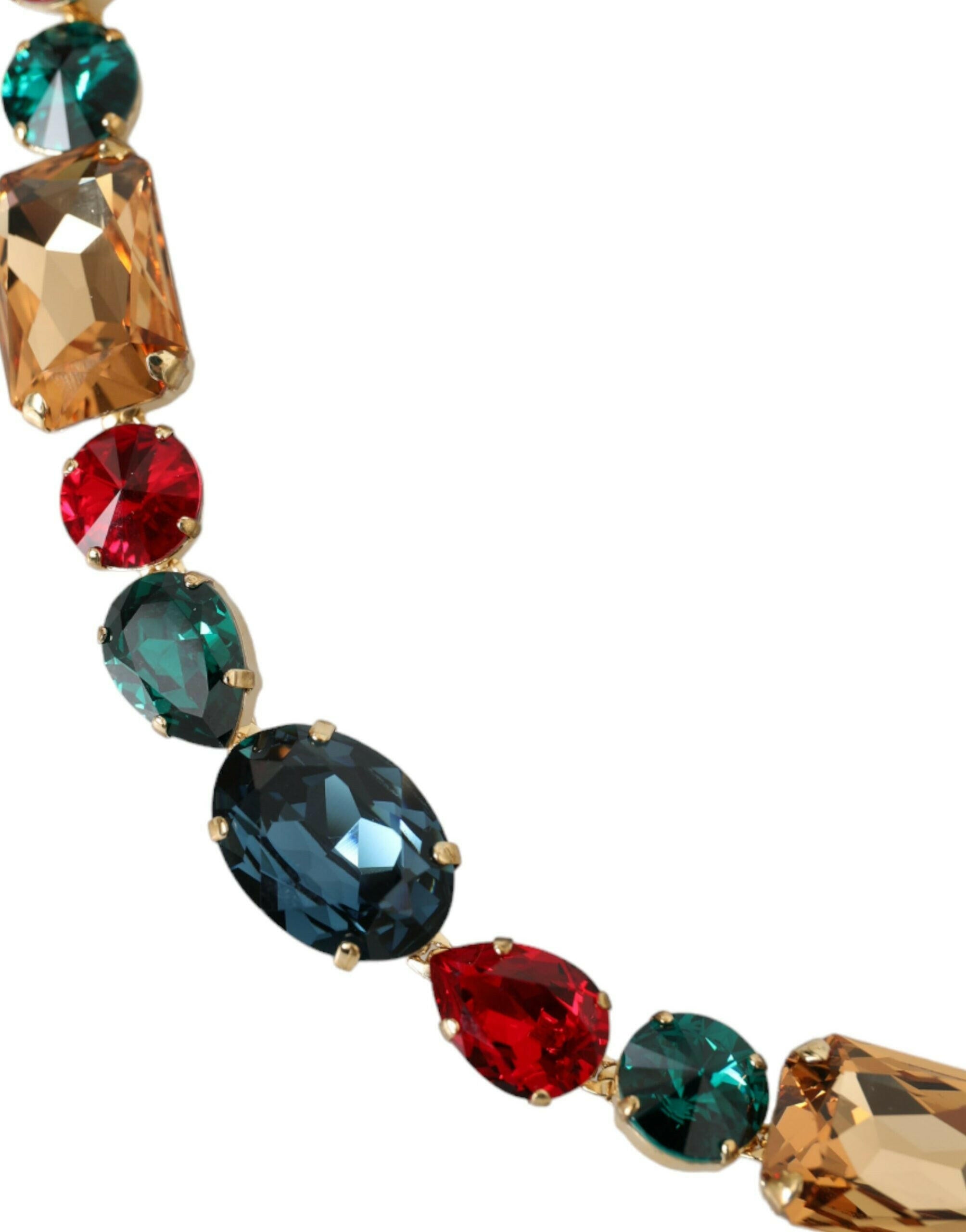 Dolce & Gabbana Light Blue Leather Crystal Chain Waist Belt -   -  Dolce & Gabbana.