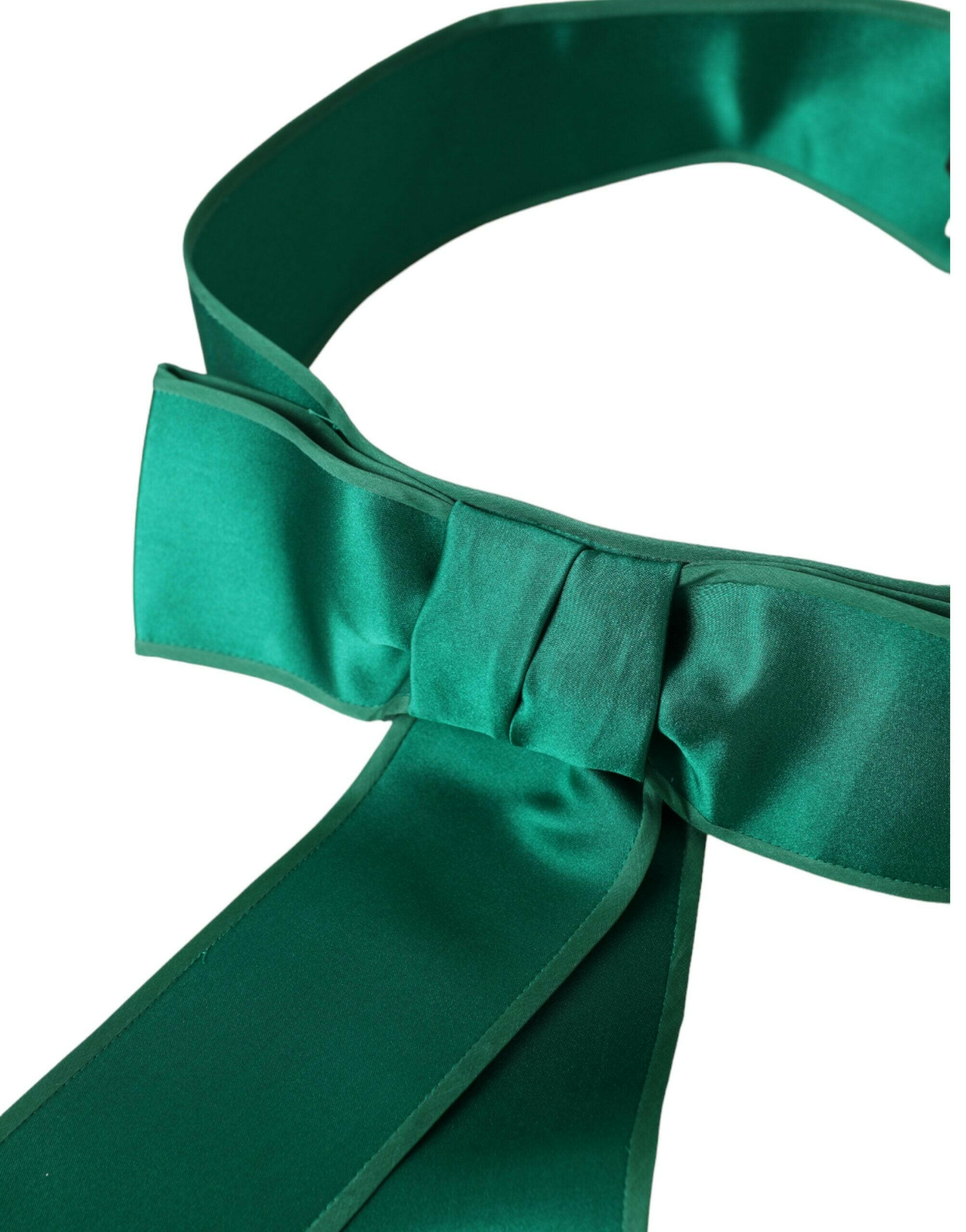 Dolce & Gabbana Green Silk Satin Waist Women Belt -   -  Dolce & Gabbana.