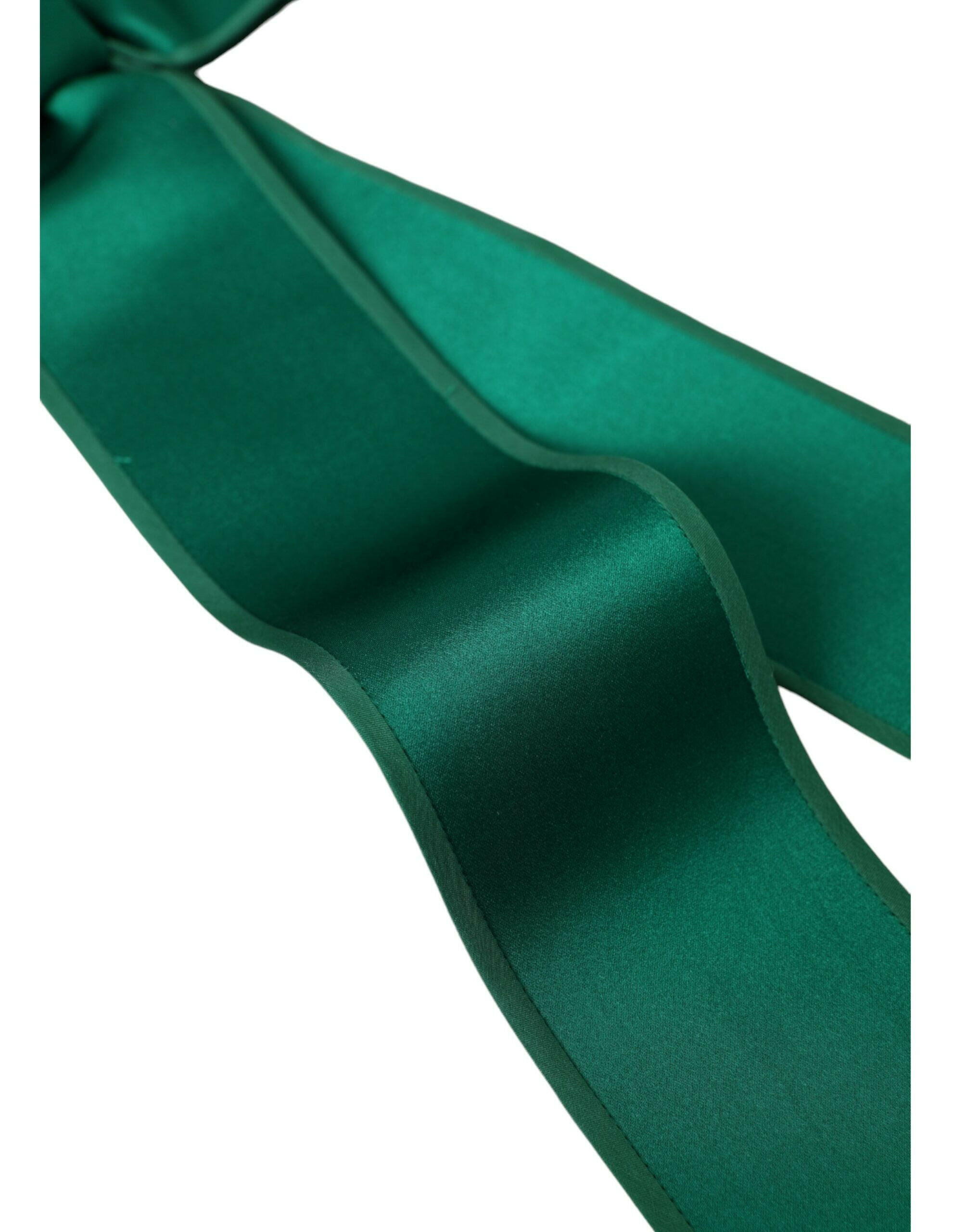 Dolce & Gabbana Green Silk Satin Waist Women Belt -   -  Dolce & Gabbana.