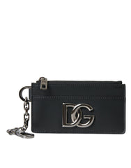Dolce & Gabbana Black Calfskin Leather DG Logo Card Holder Wallet Men -   -  Dolce & Gabbana.