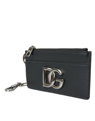 Dolce & Gabbana Black Calfskin Leather DG Logo Card Holder Wallet Men -   -  Dolce & Gabbana.