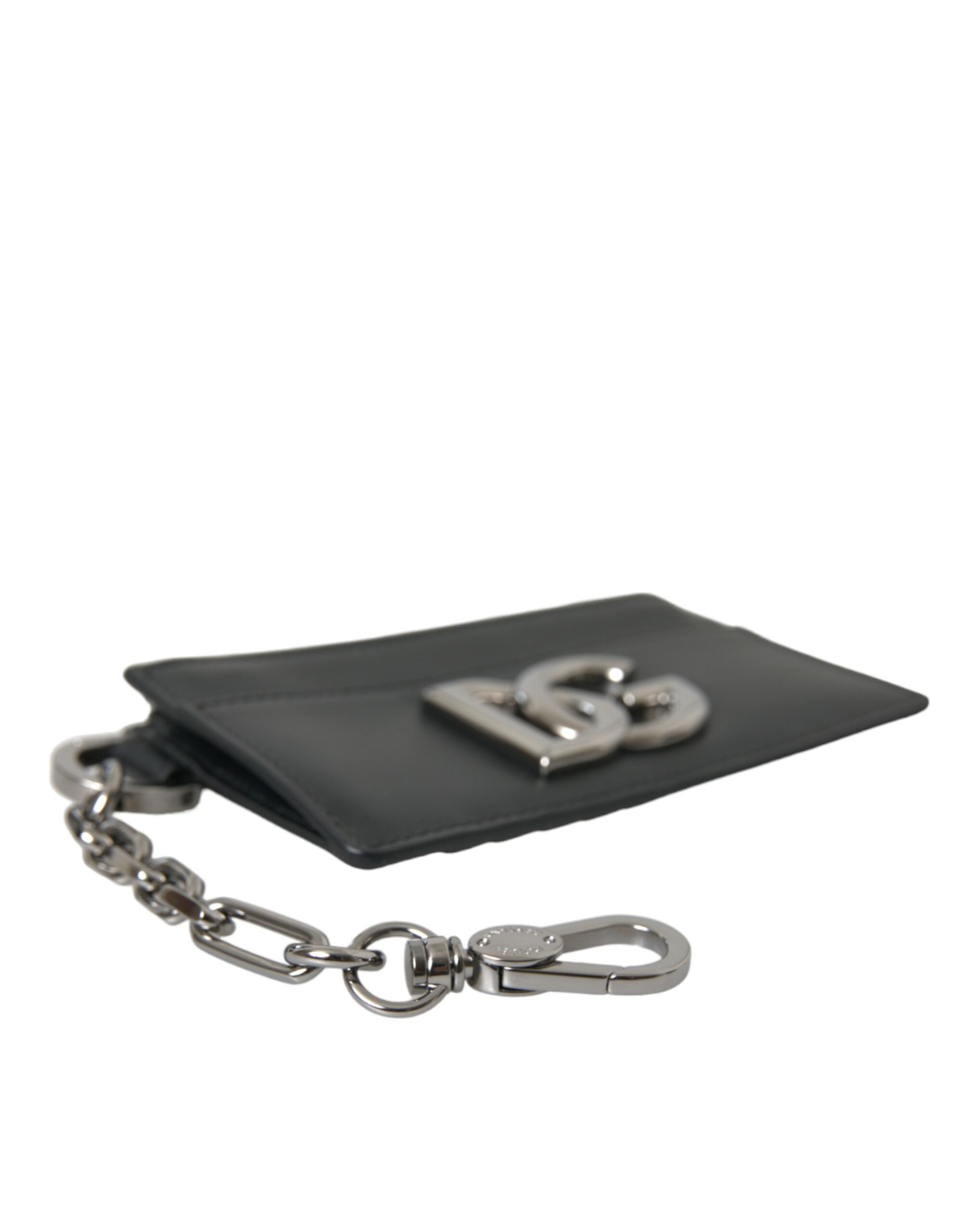 Dolce & Gabbana Black Calfskin Leather DG Logo Card Holder Wallet Men -   -  Dolce & Gabbana.