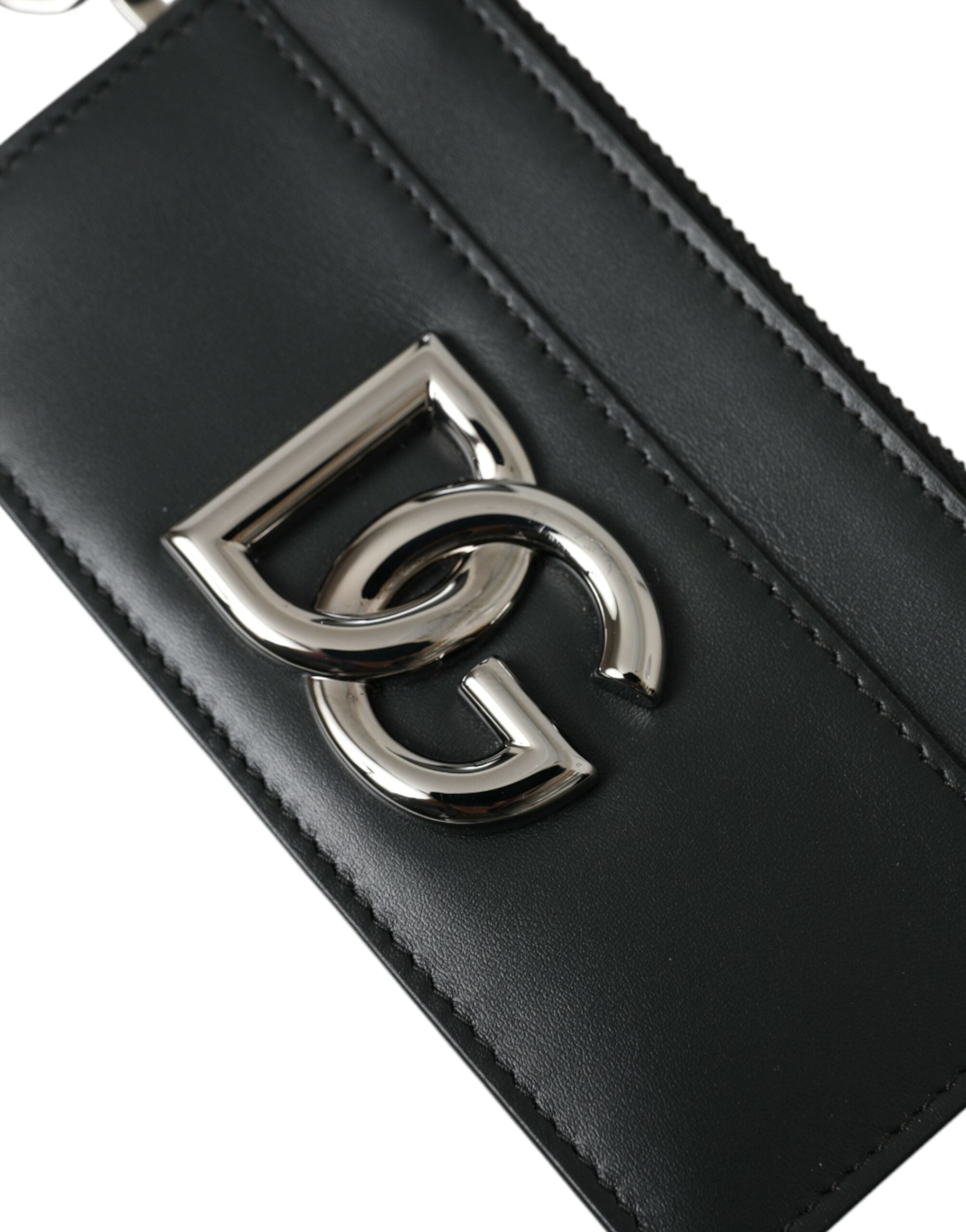 Dolce & Gabbana Black Calfskin Leather DG Logo Card Holder Wallet Men -   -  Dolce & Gabbana.