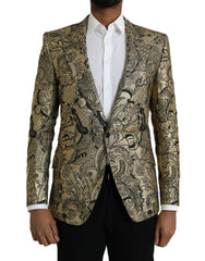 Dolce & Gabbana Gold SICILIA Jacquard Single Breasted Coat Blazer -   -  Dolce & Gabbana.