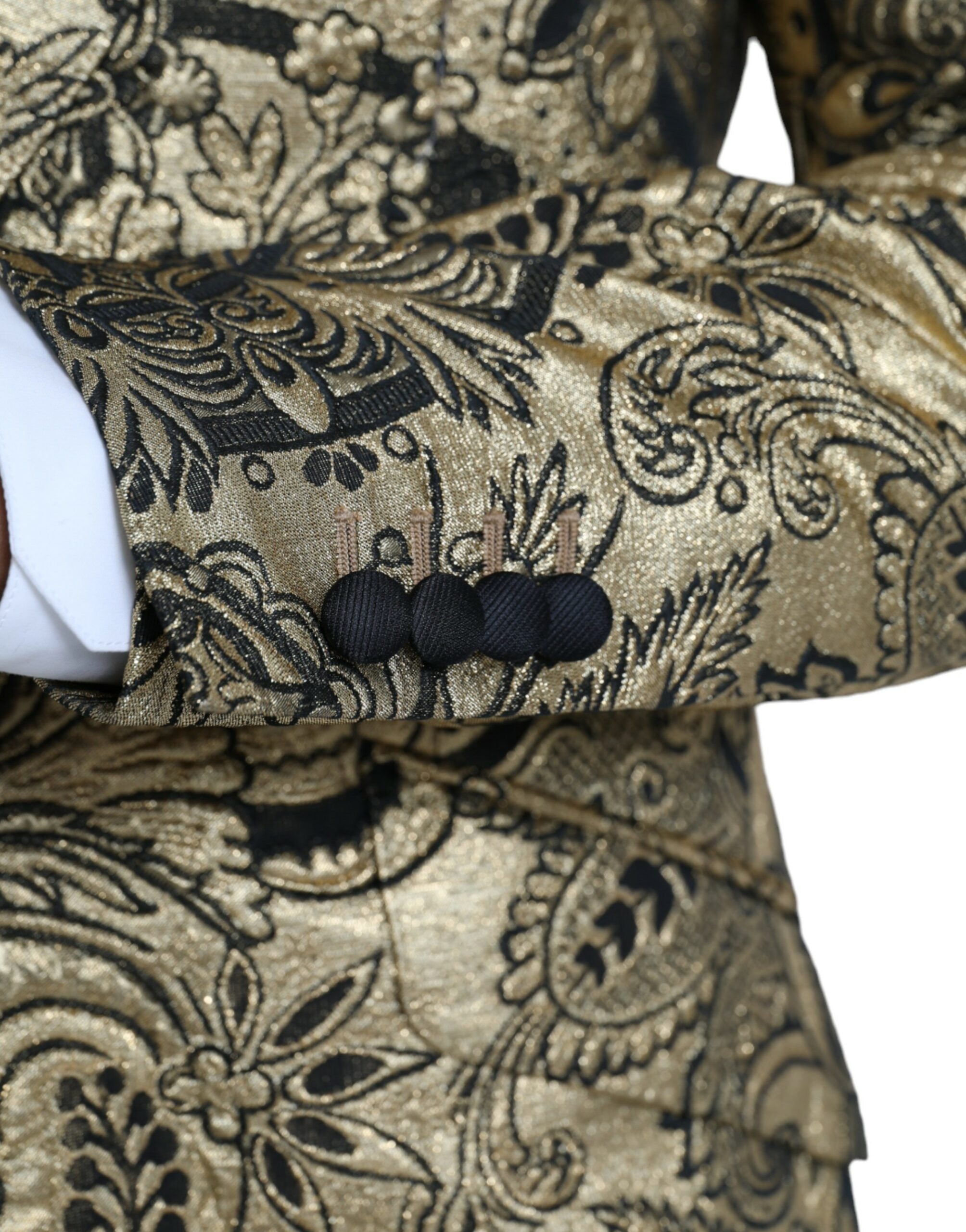 Dolce & Gabbana Gold SICILIA Jacquard Single Breasted Coat Blazer -   -  Dolce & Gabbana.