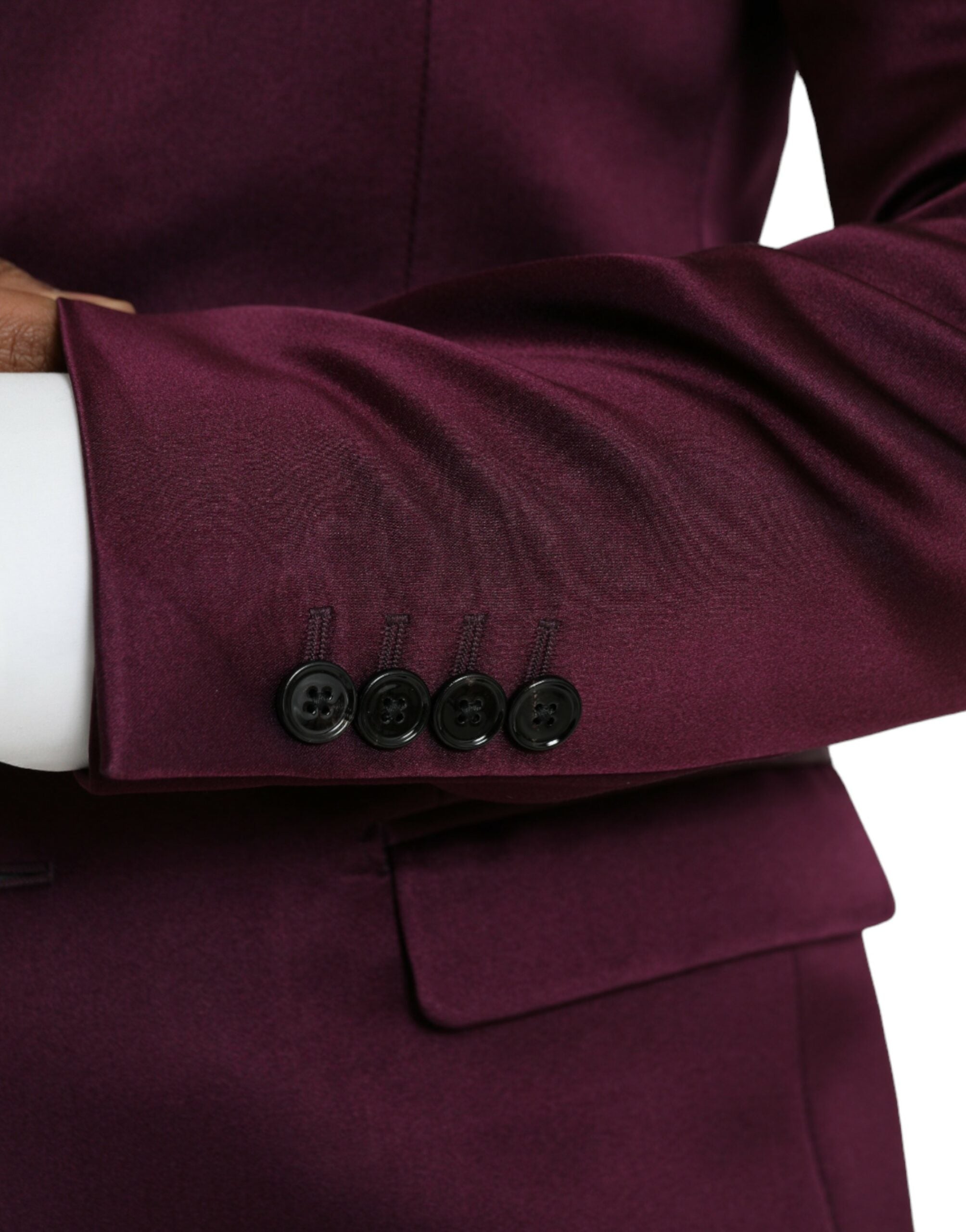 Dolce & Gabbana Maroon Silk Single Breasted Coat Blazer -   -  Dolce & Gabbana.