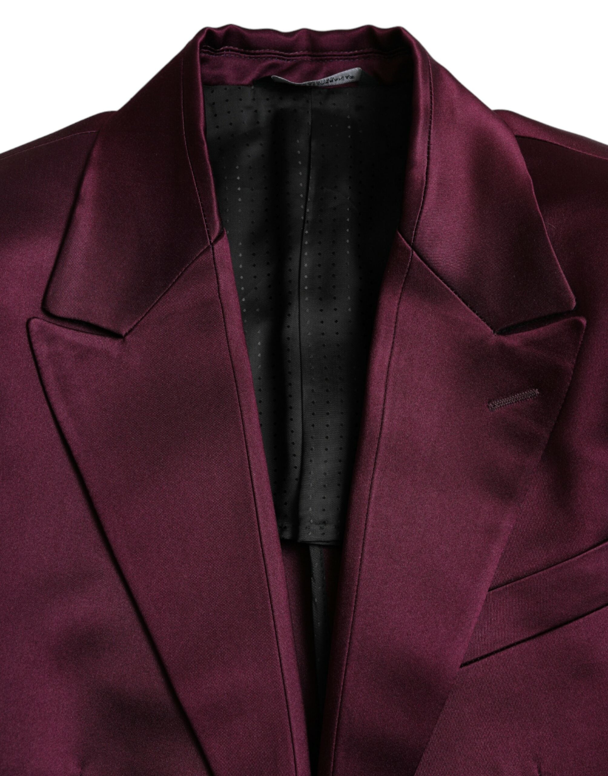 Dolce & Gabbana Maroon Silk Single Breasted Coat Blazer -   -  Dolce & Gabbana.