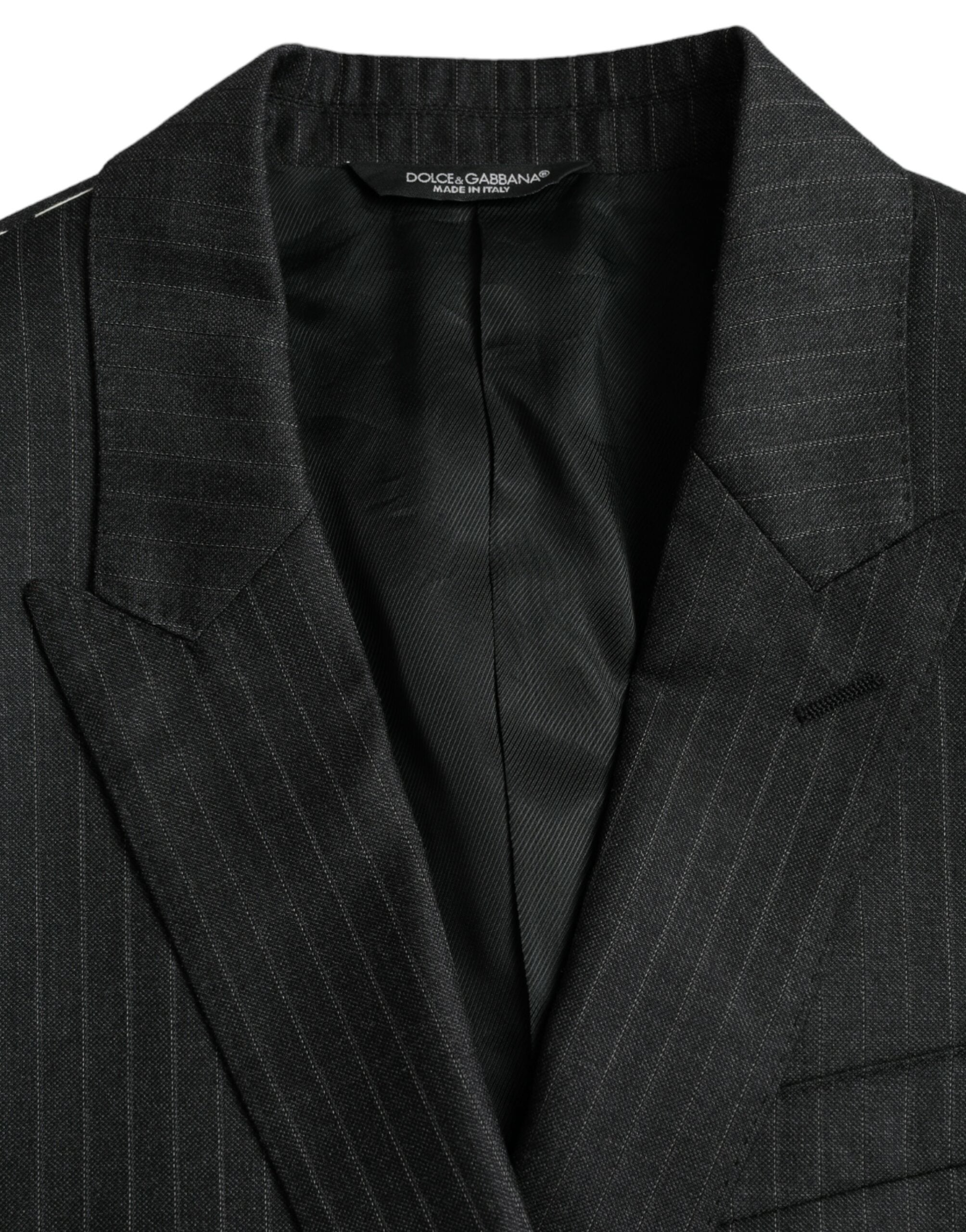 Dolce & Gabbana Black Stripe MARTINI Single Breasted Coat Blazer -   -  Dolce & Gabbana.