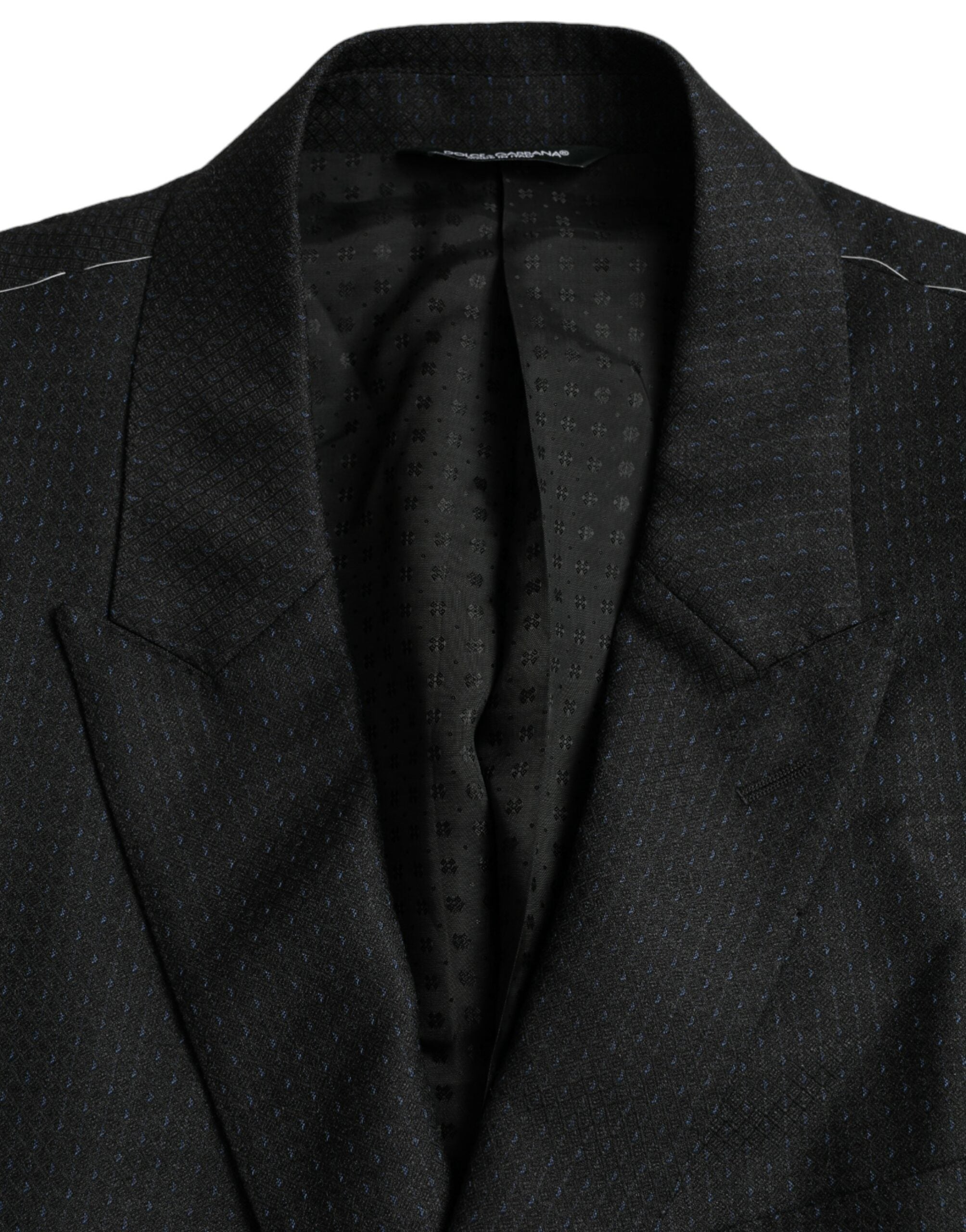 Dolce & Gabbana Black Wool MARTINI Single Breasted Coat Blazer -   -  Dolce & Gabbana.