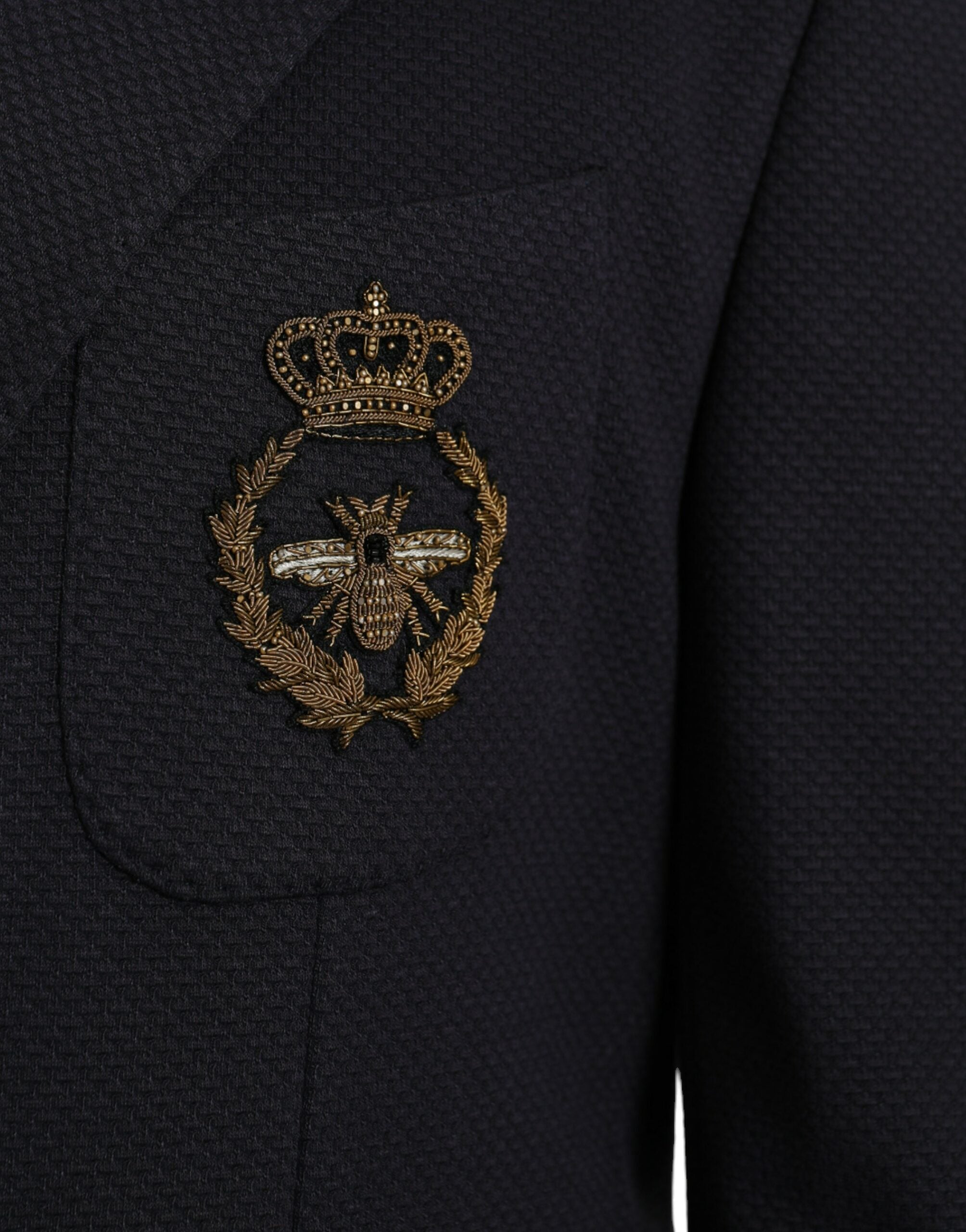 Dolce & Gabbana Dark Blue Crown Bee Double Breasted Blazer -   -  Dolce & Gabbana.